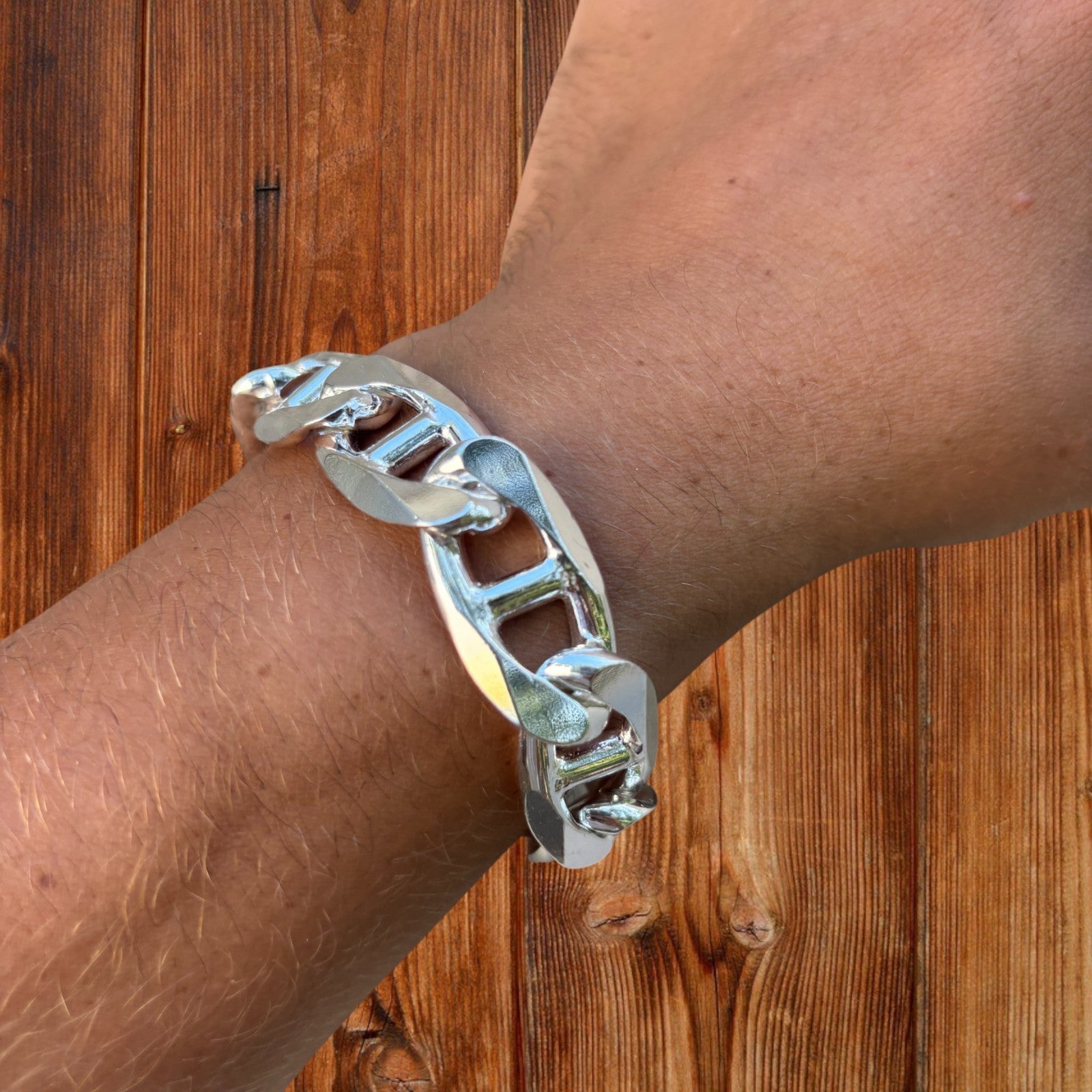 925 Sterling Silver 16mm Mariner Bracelet