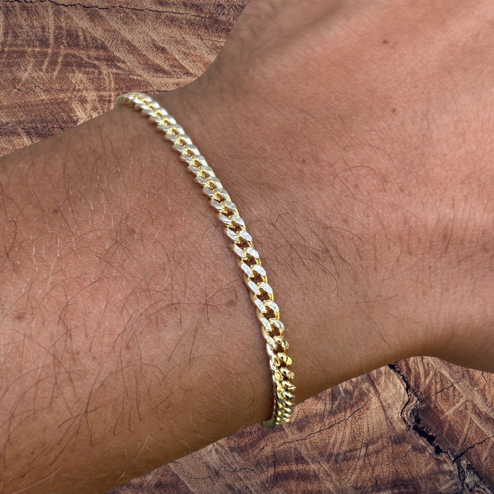 925 Sterling Silver 3mm Diamond Cut Miami Cuban Bracelet