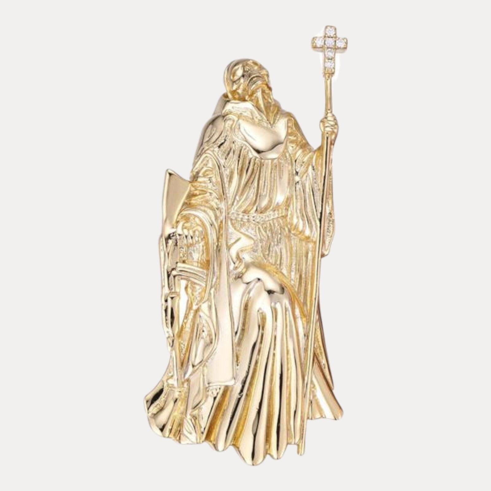 925 Sterling Silver Grim Reaper Pendant With Moissanite