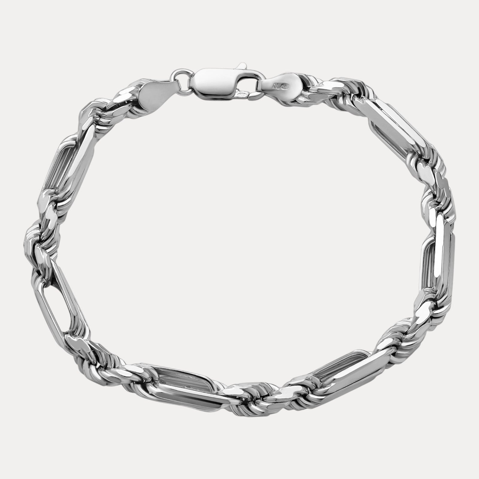 925 Sterling Silver 6mm Figarope Milano Bracelet