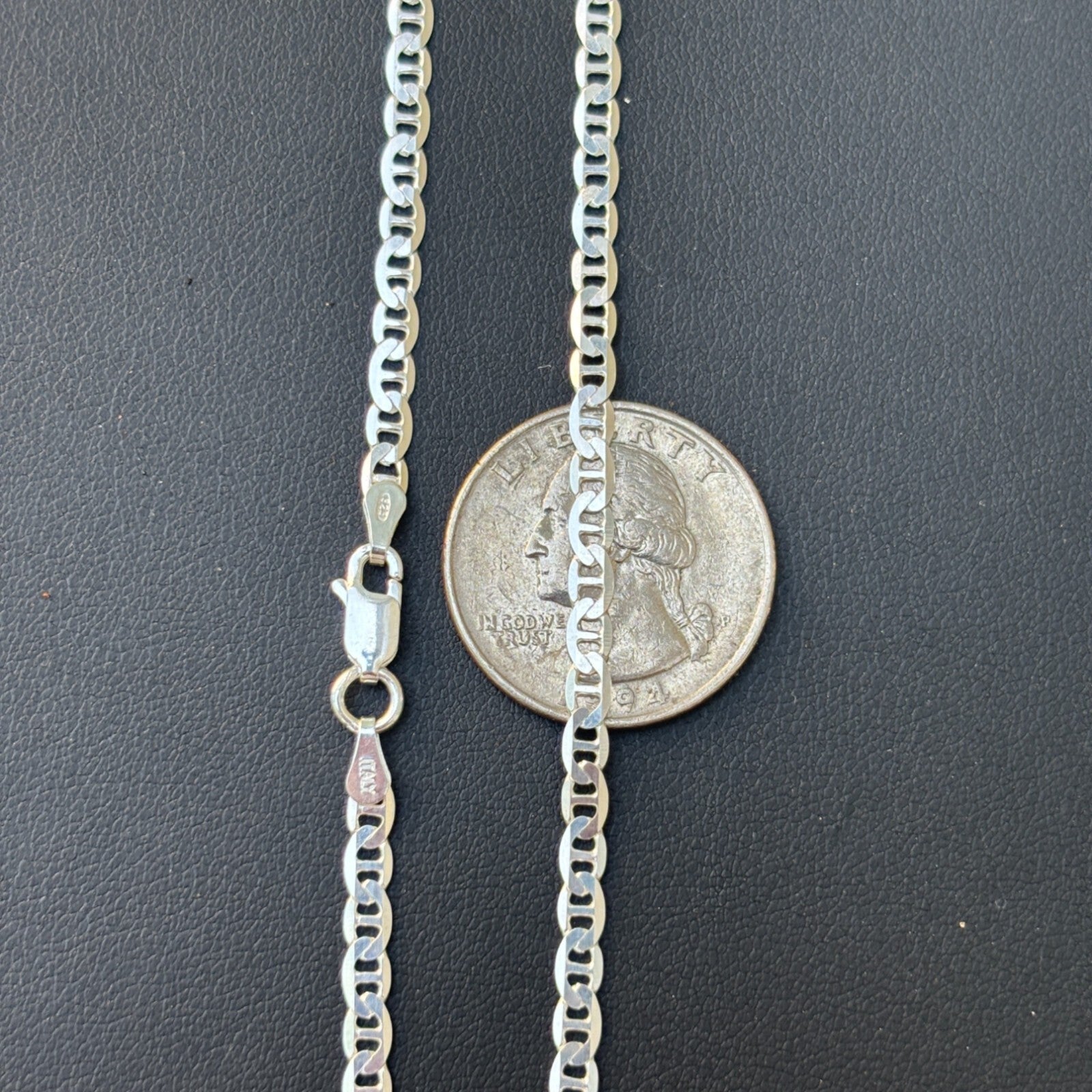 925 Sterling Silver 3mm Mariner Chain Necklace