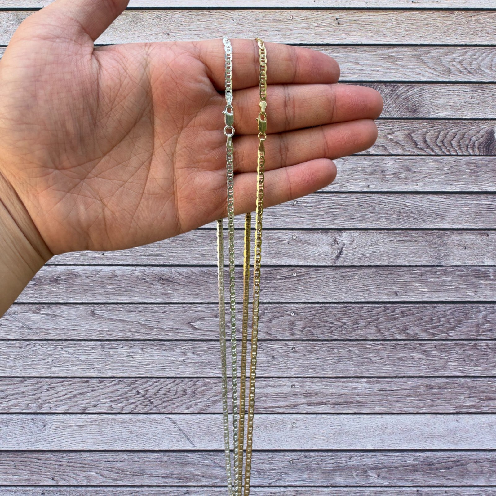 925 Sterling Silver 3mm Mariner Chain Necklace