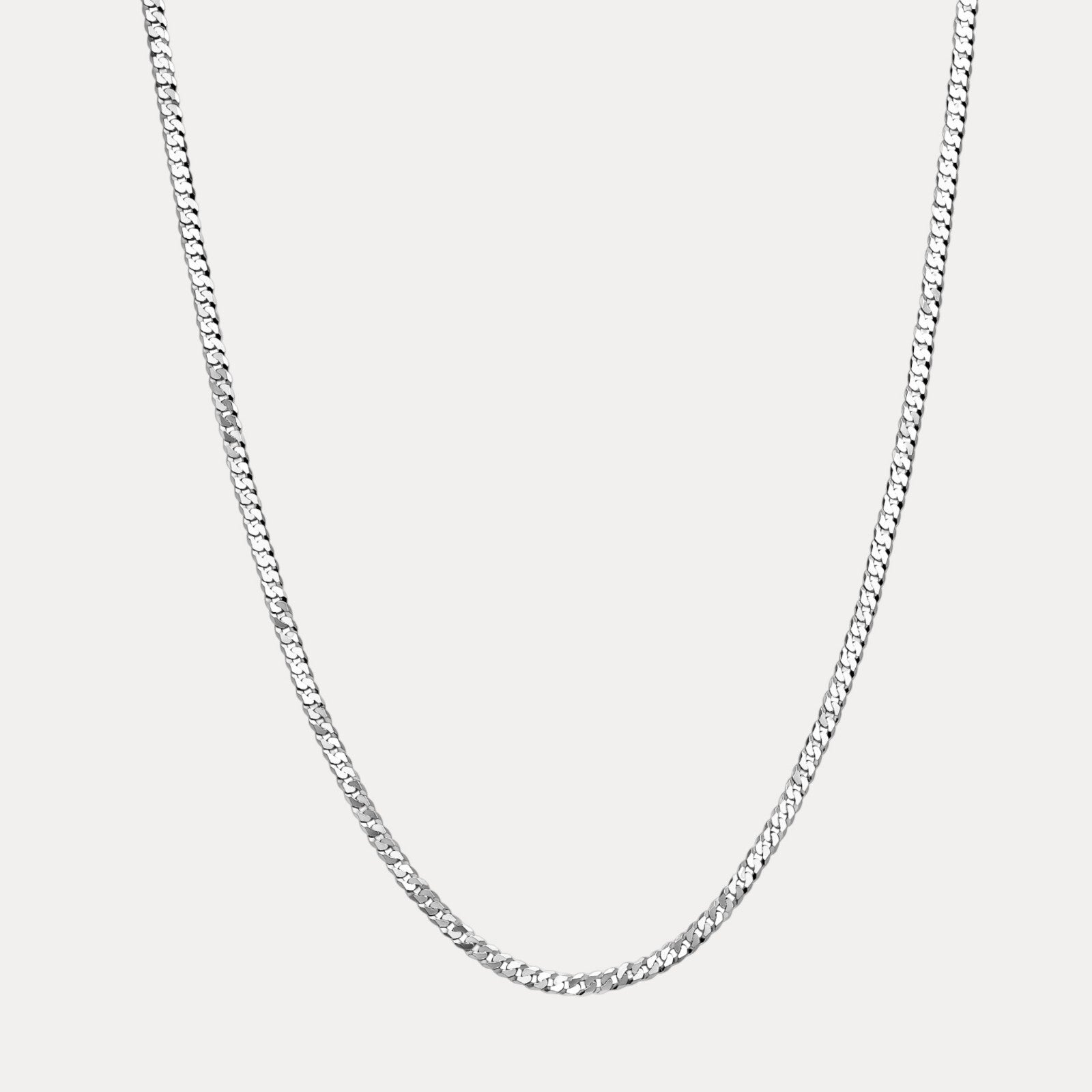 925 Sterling Silver 5mm Flat Curb Cuban Chain Necklace