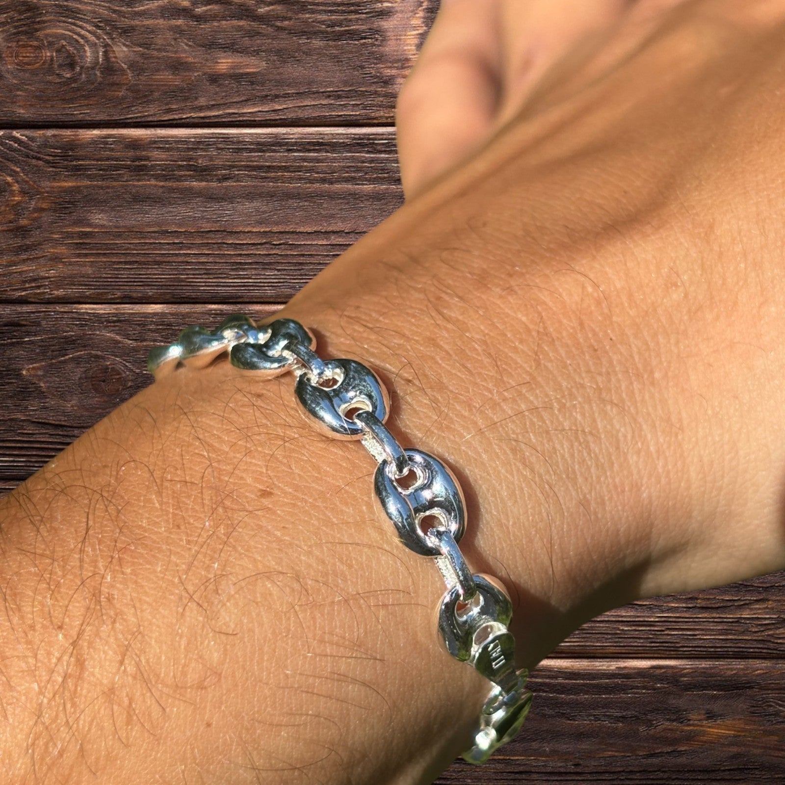 925 Sterling Silver 8mm Puffed Gucci Bracelet