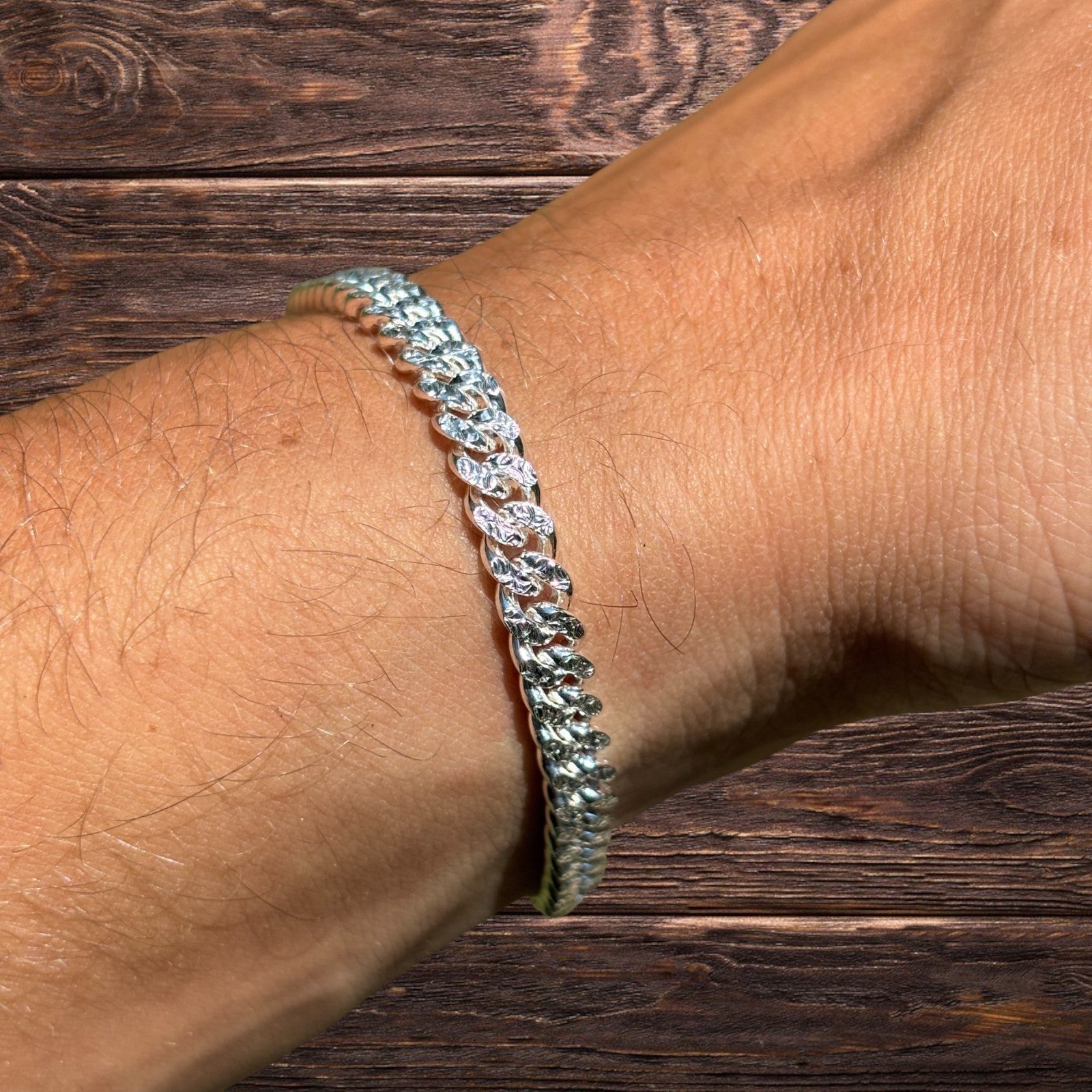 925 Sterling Silver 5mm Diamond Cut Miami Cuban Bracelet