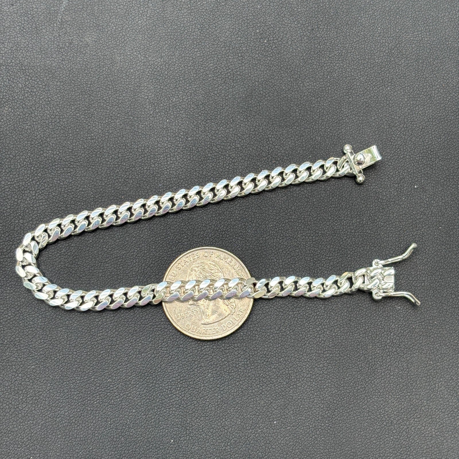 925 Sterling Silver 5mm Miami Cuban W. Box Clasp Bracelet