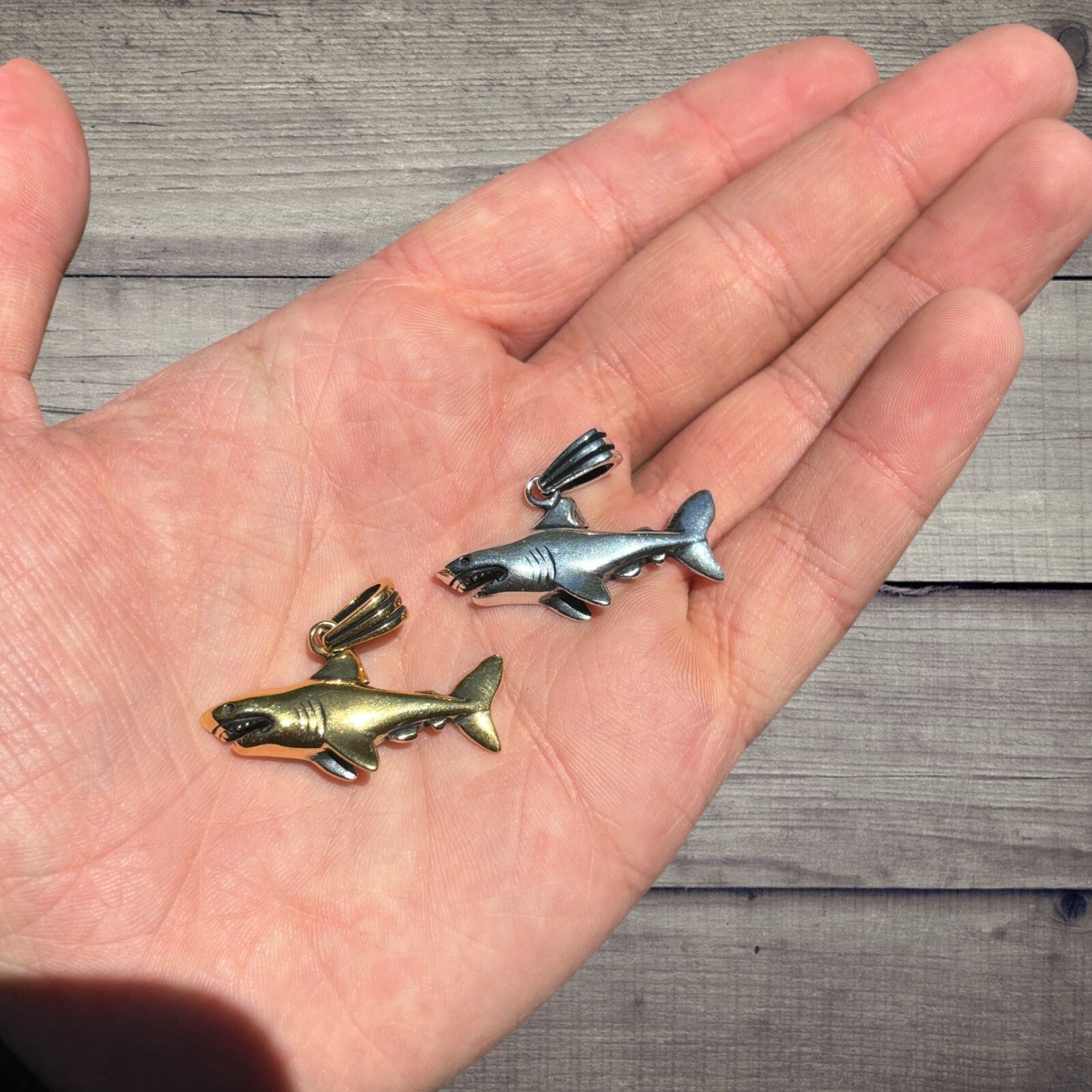 925 Sterling Silver Great White Shark Pendant