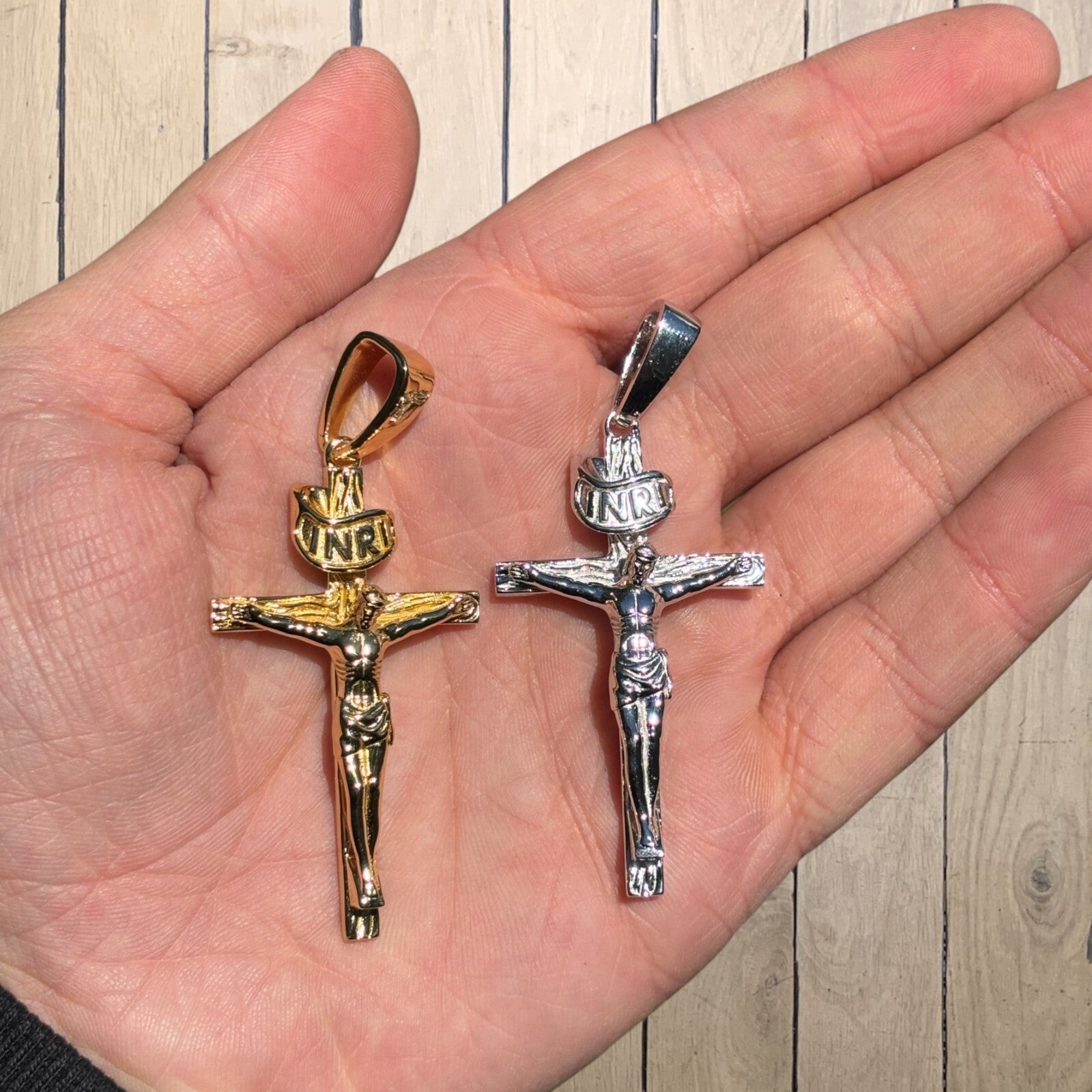 925 Sterling Silver Crucifix Cross Pendant - Large