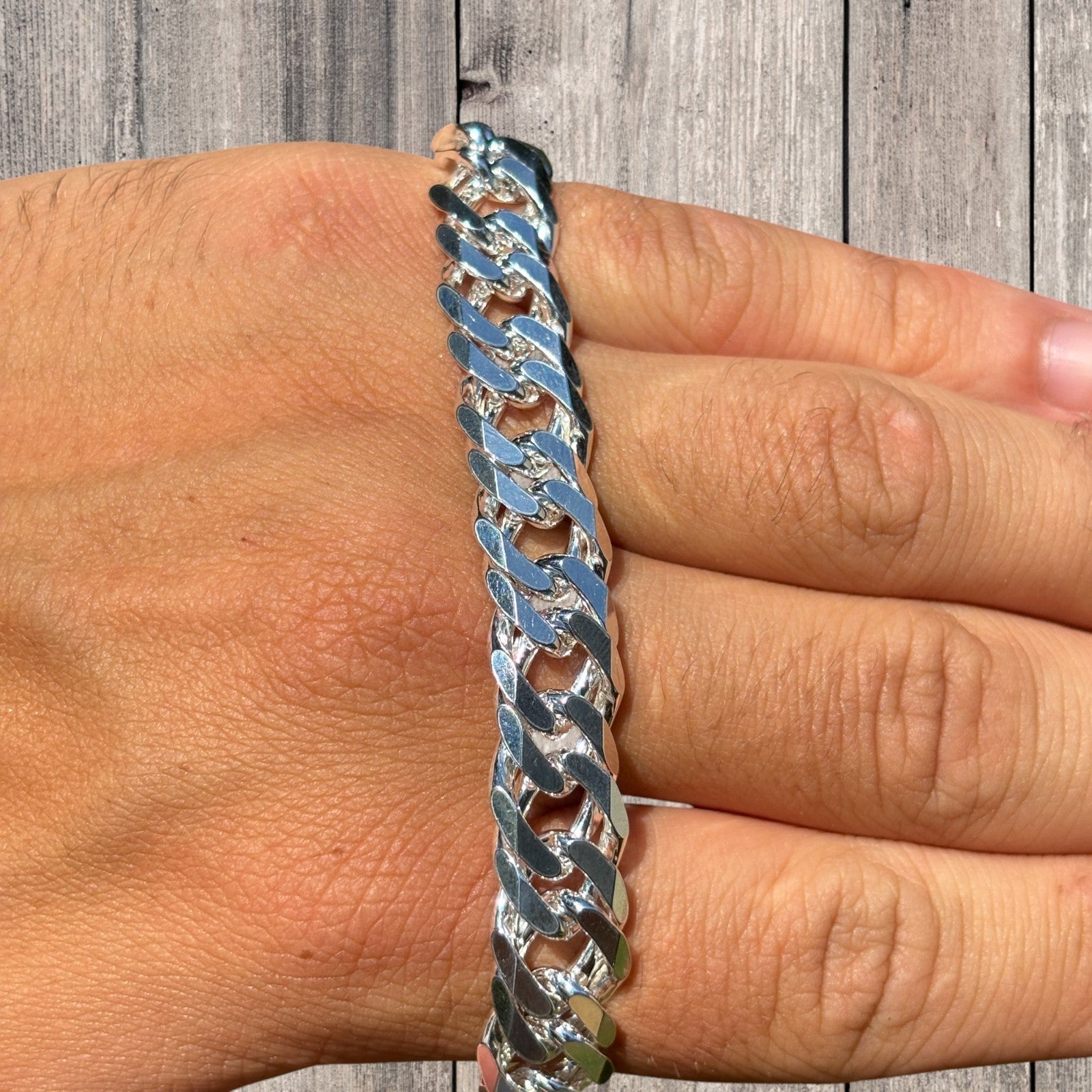 925 Sterling Silver 12mm Double Curb Chain Necklace