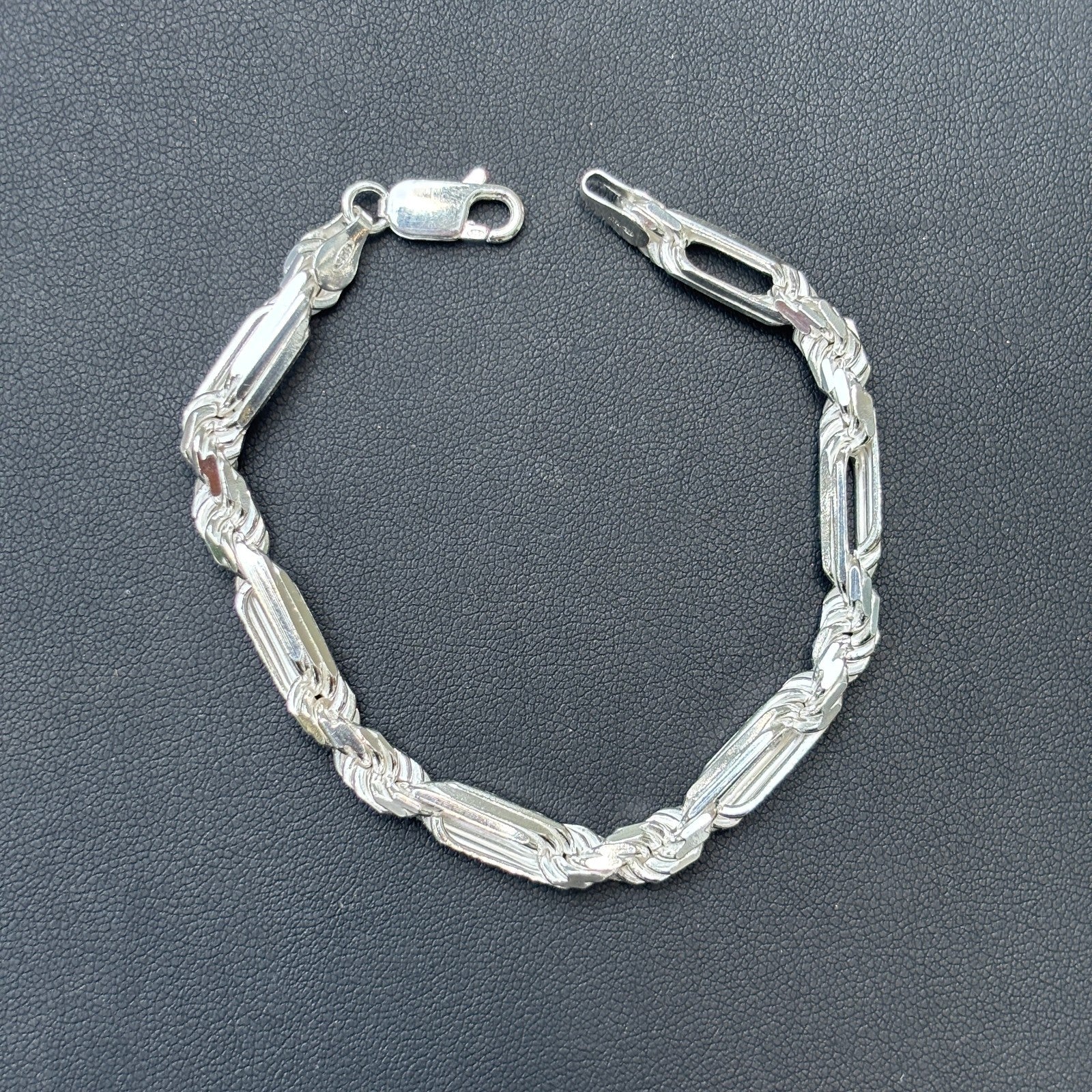 925 Sterling Silver 6mm Figarope Milano Bracelet