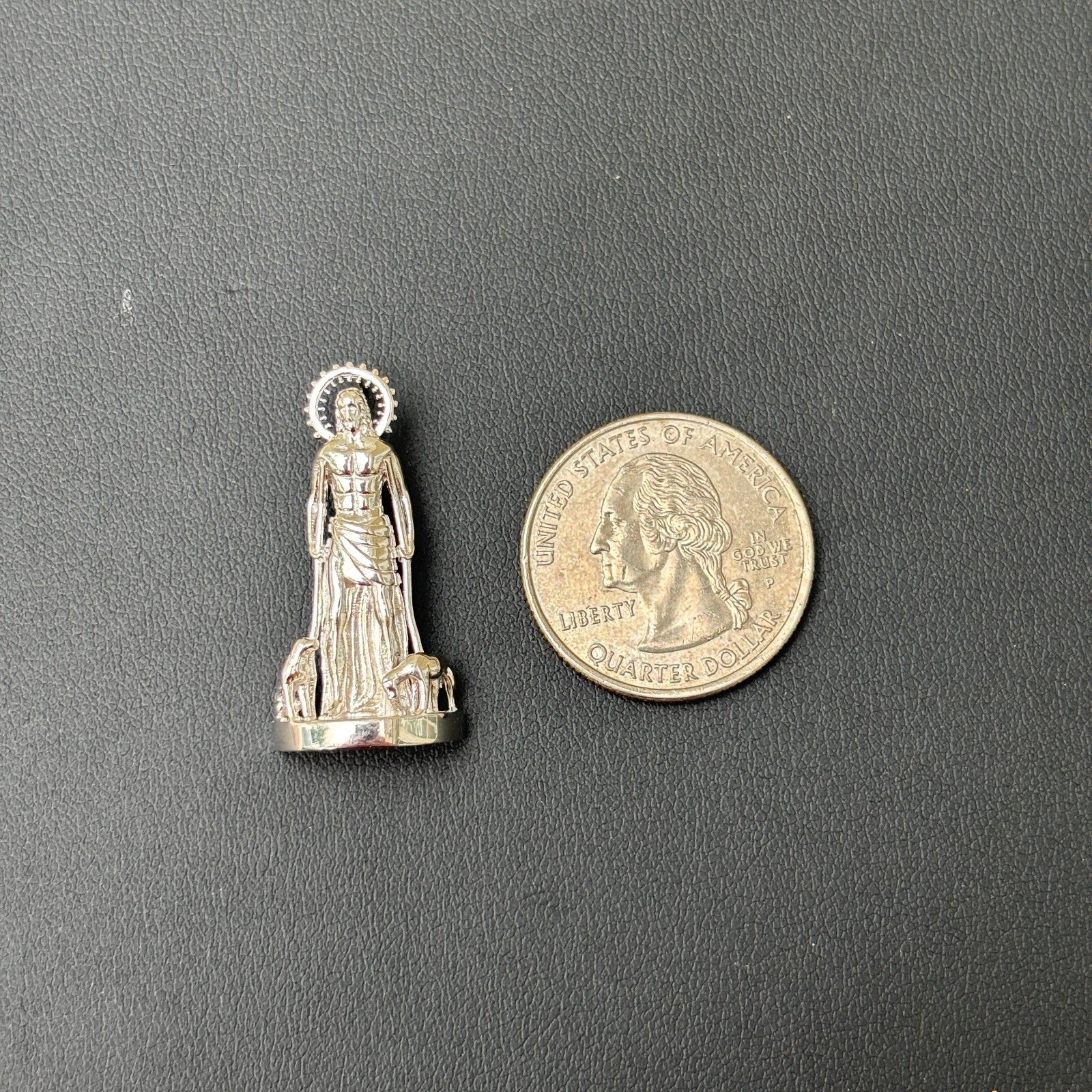 925 Sterling Silver St Lazarus San Lazaro Pendant - Small
