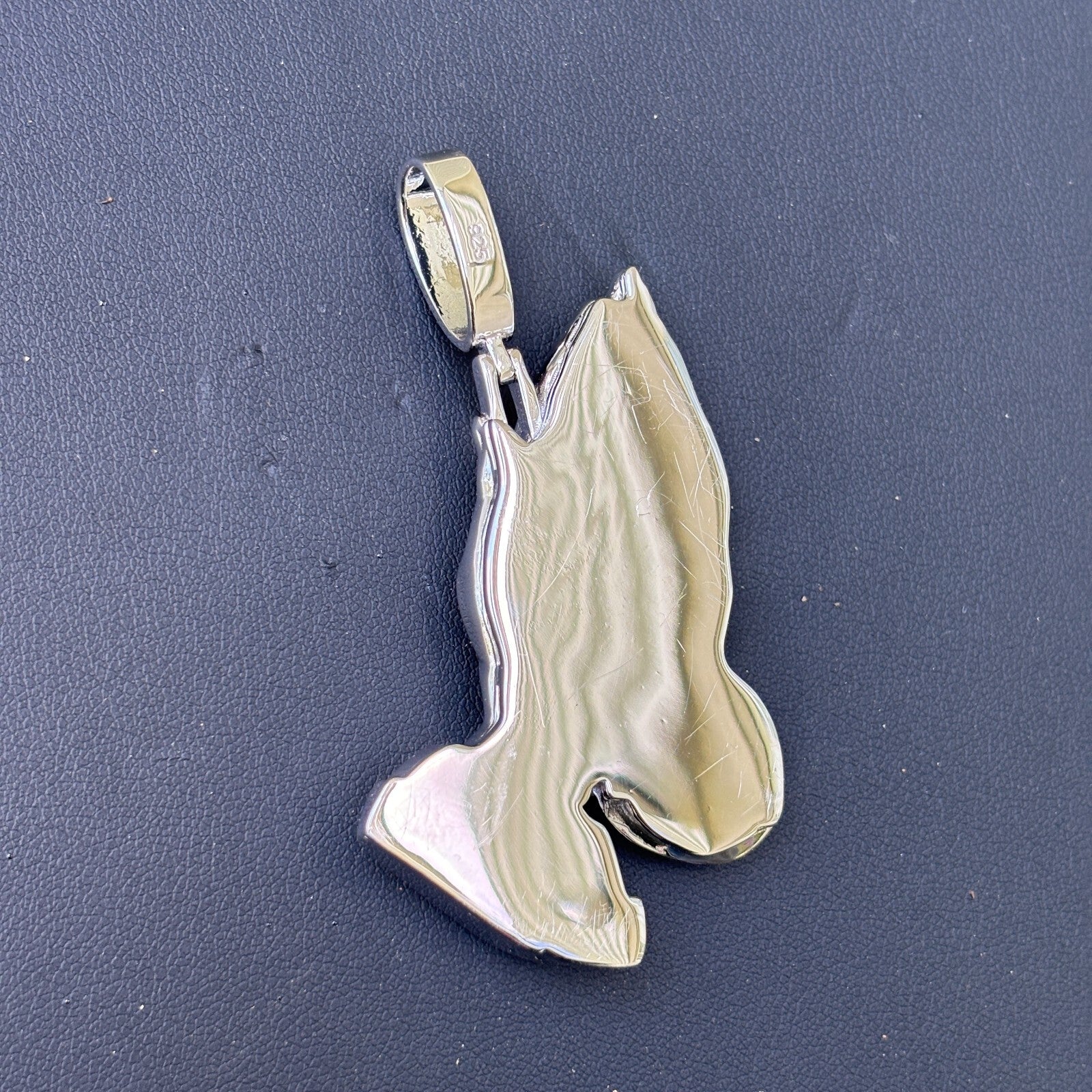 925 Sterling Silver Praying Hands Pendant - Large