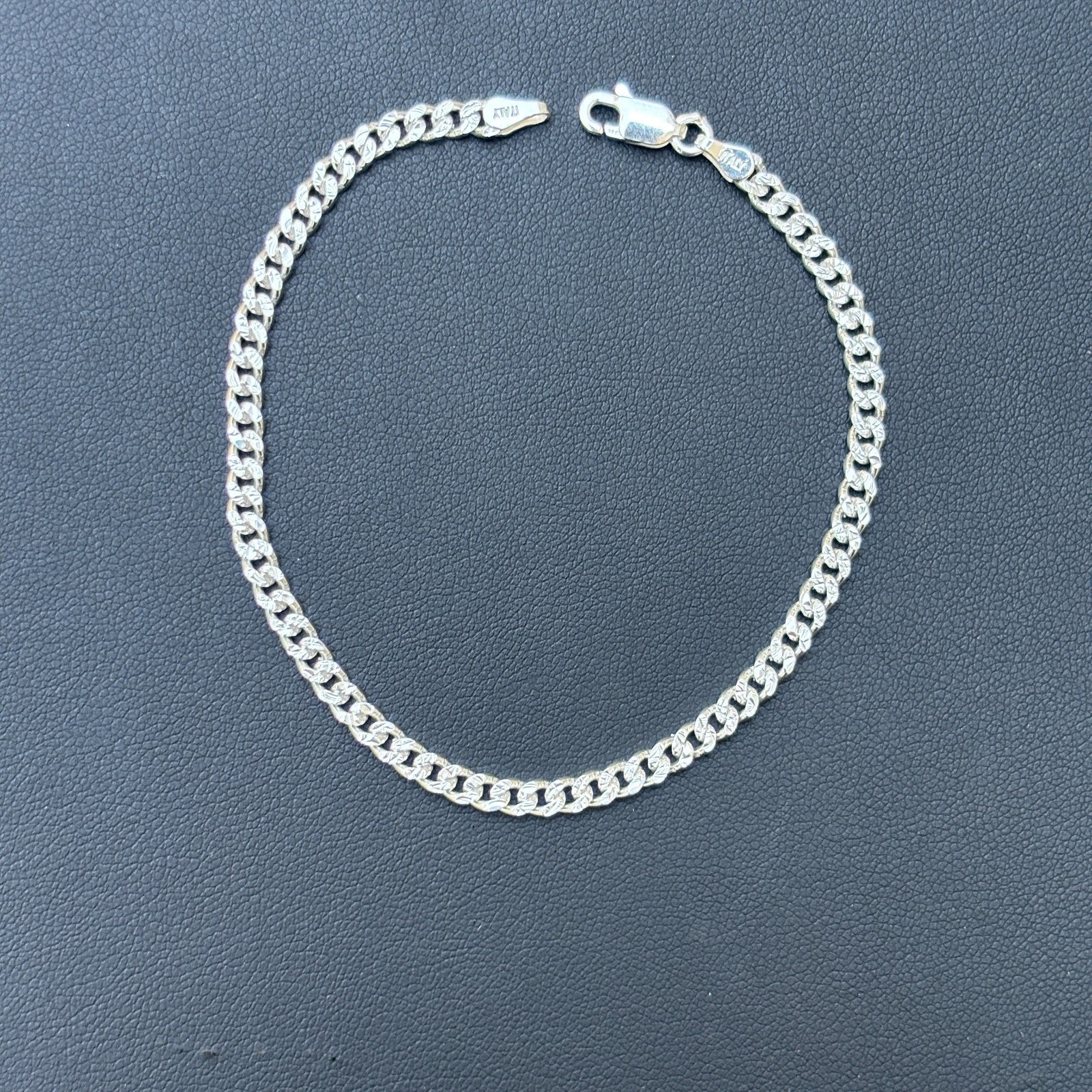 925 Sterling Silver 3mm Diamond Cut Miami Cuban Bracelet
