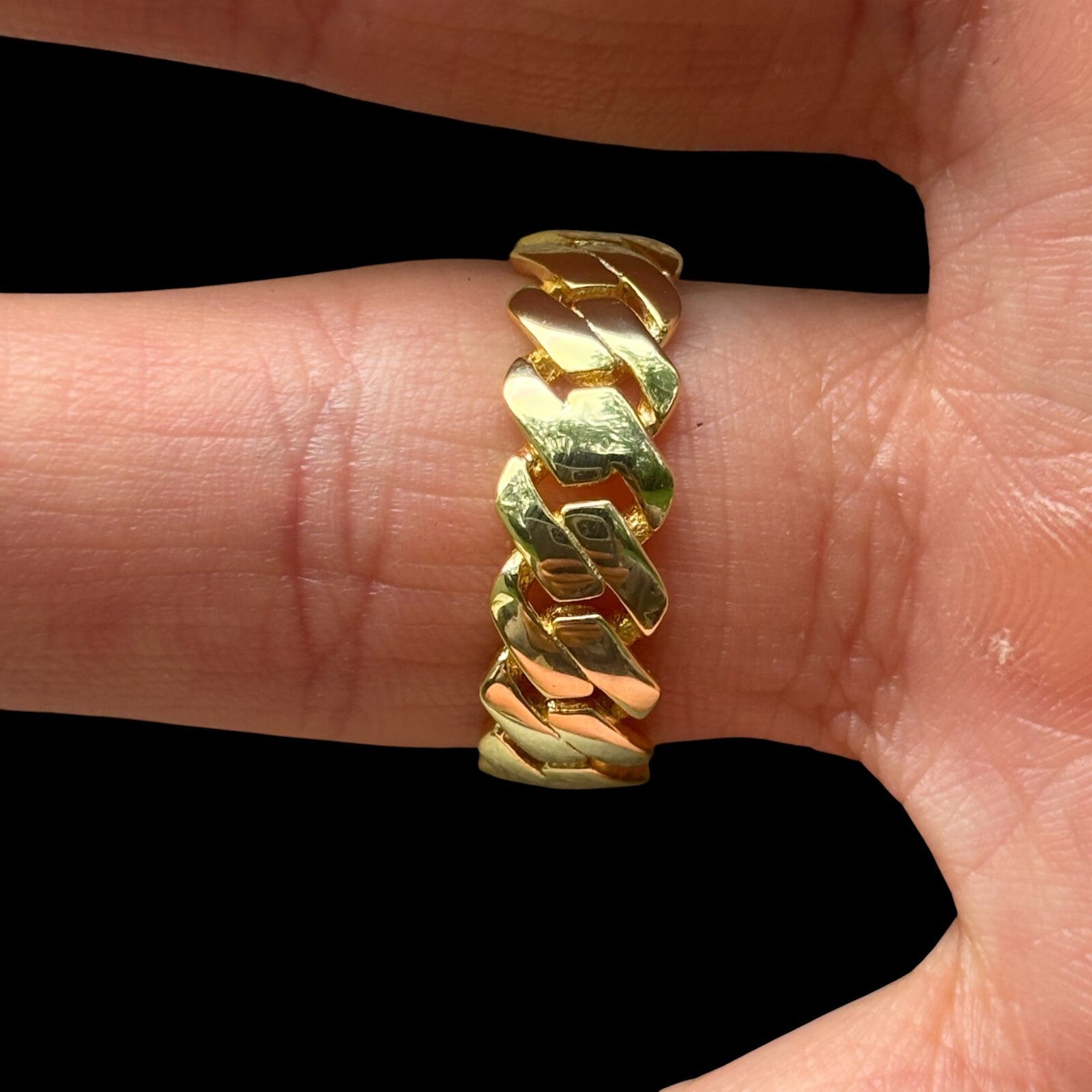 925 Sterling Silver Prong Cuban Ring - ITALIA Chains