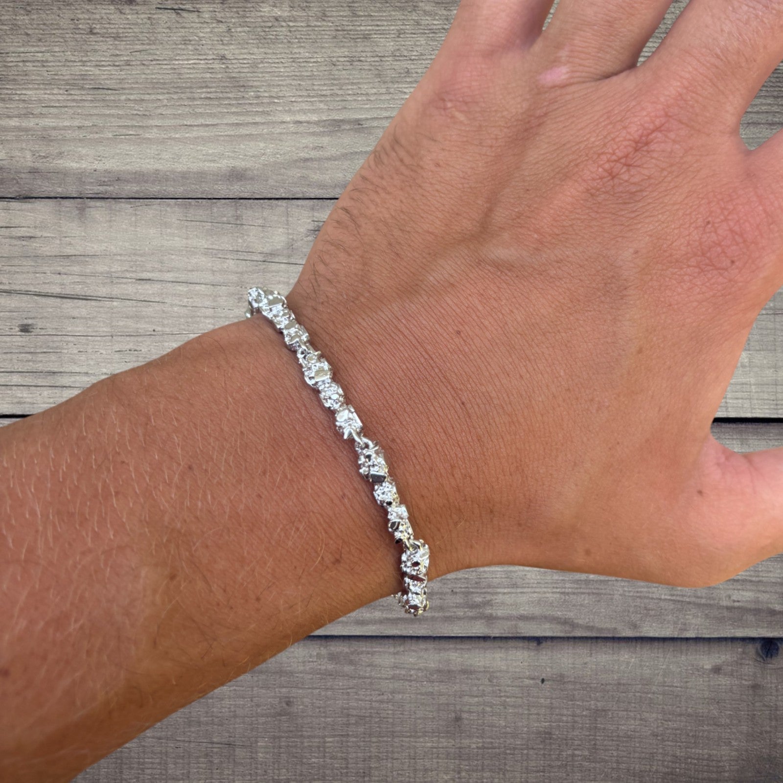 925 Sterling Silver 5mm Nugget Bracelet