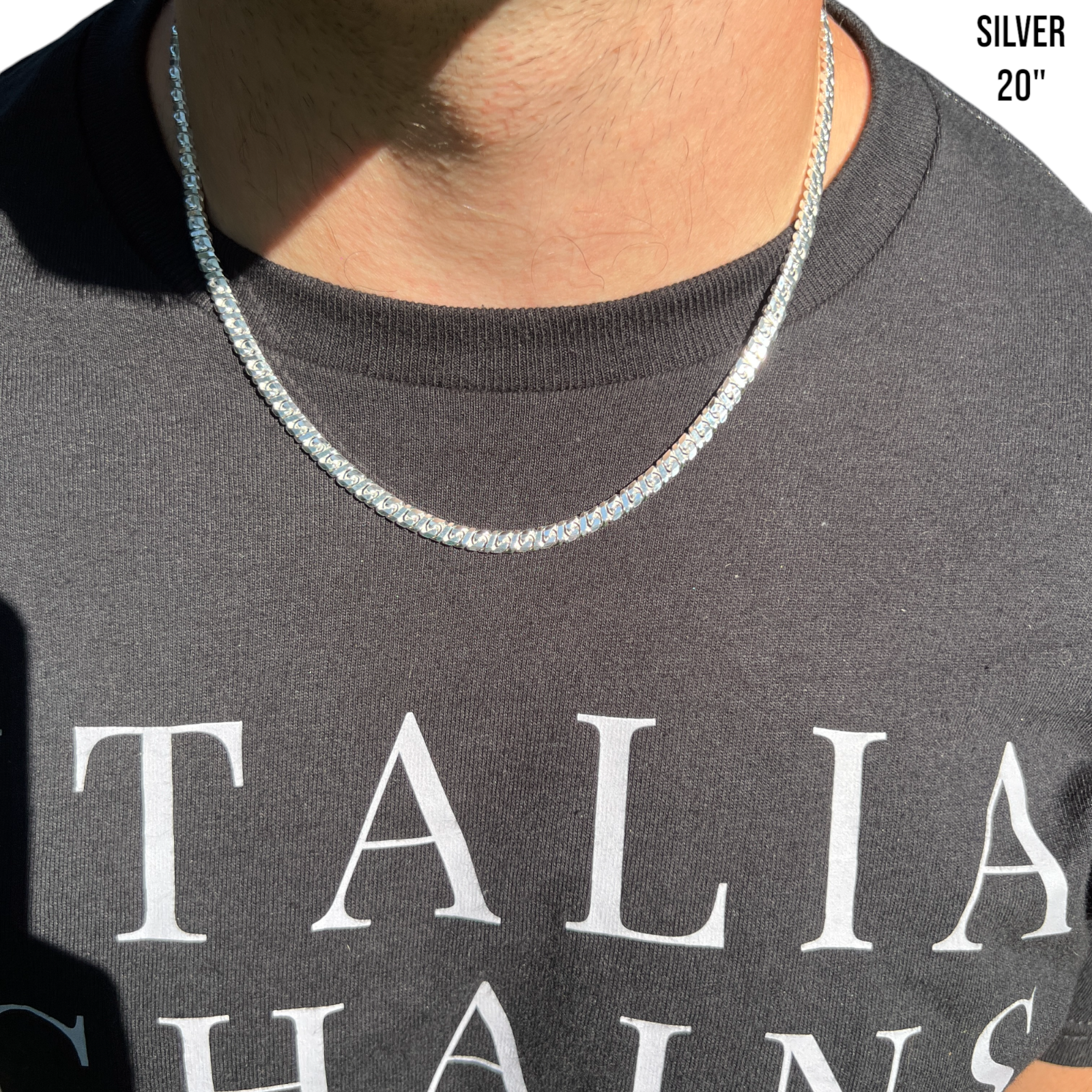 925 Sterling Silver 5mm Dollar Chain Necklace