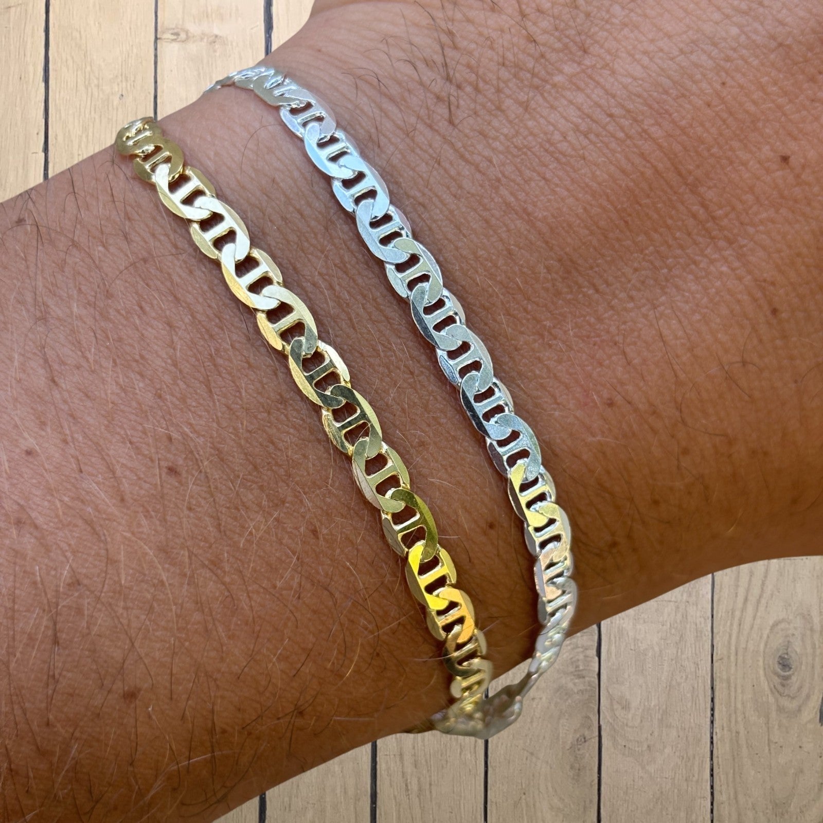 925 Sterling Silver 4mm Mariner Bracelet