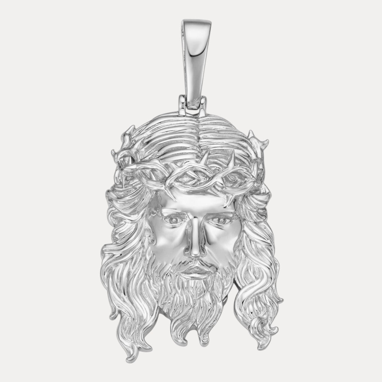 925 Sterling Silver Classic Jesus Piece Pendant - Large