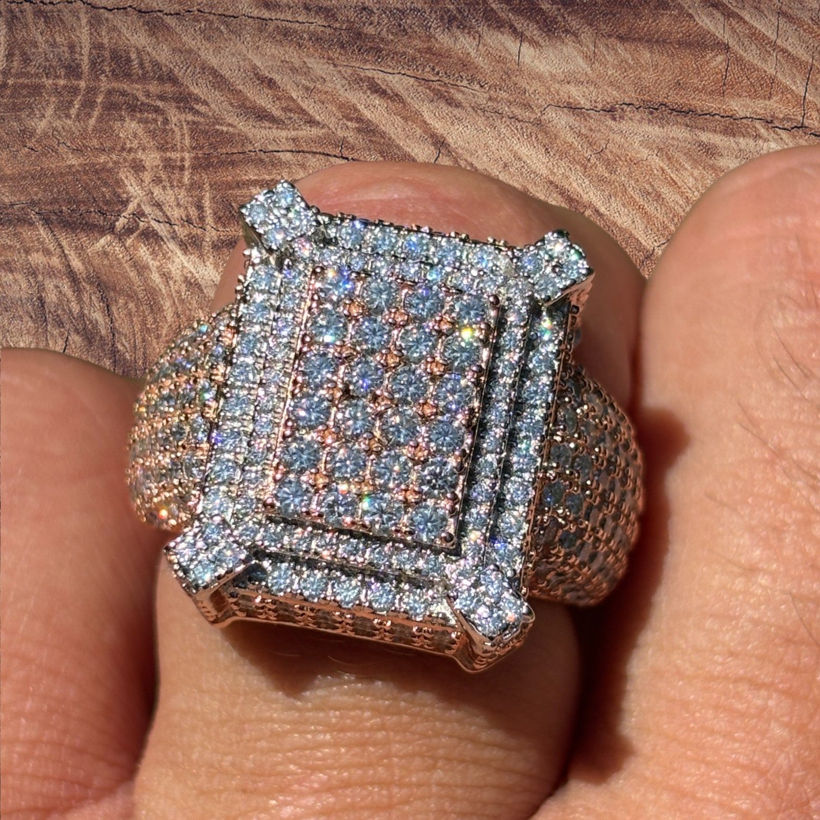 925 Sterling Silver Moissanite Cluster Ring