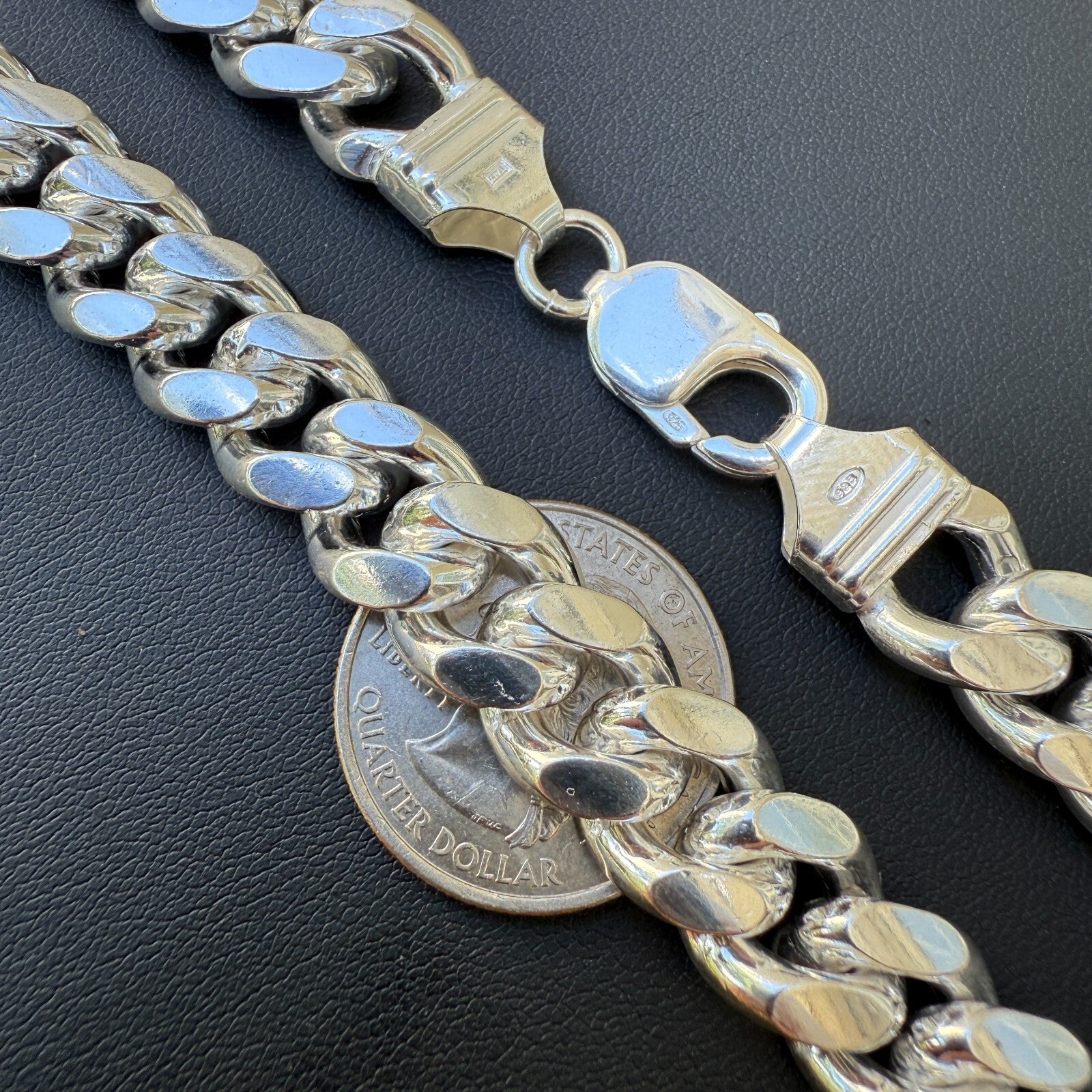 925 Sterling Silver 12mm Miami Cuban Chain Necklace