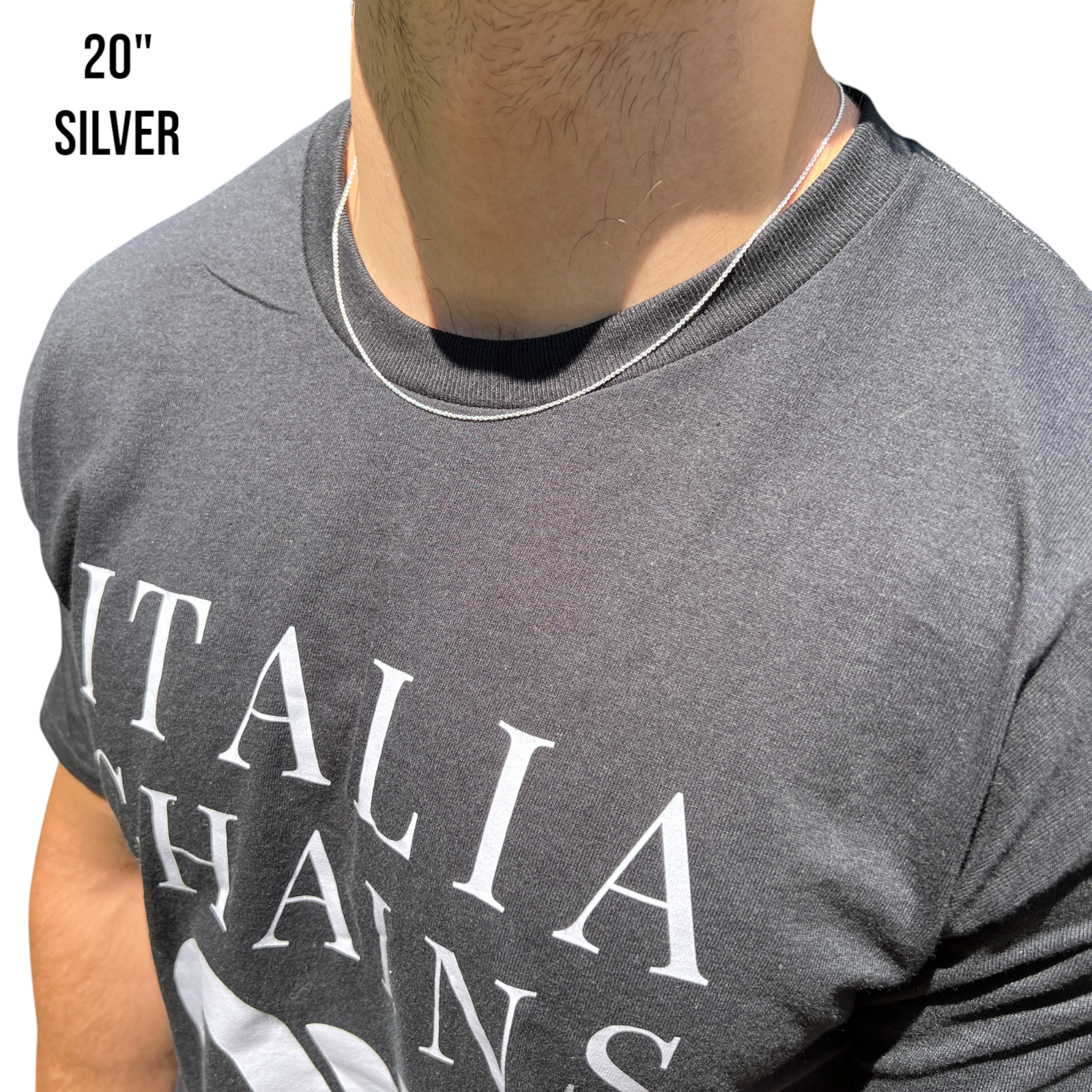 925 Sterling Silver 1mm Cable Chain Necklace