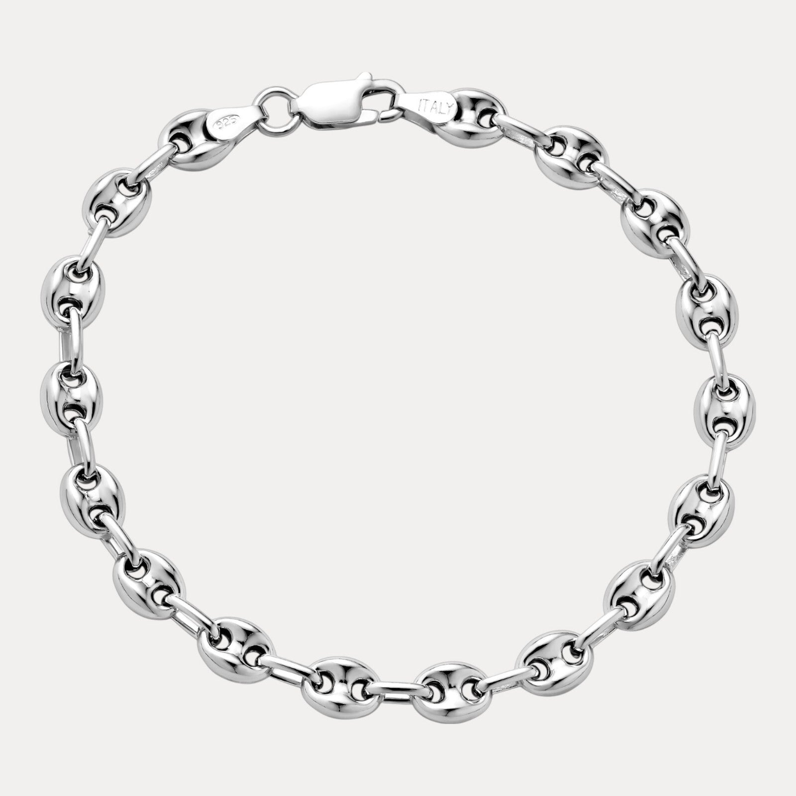 925 Sterling Silver 6mm Puffed Gucci Bracelet