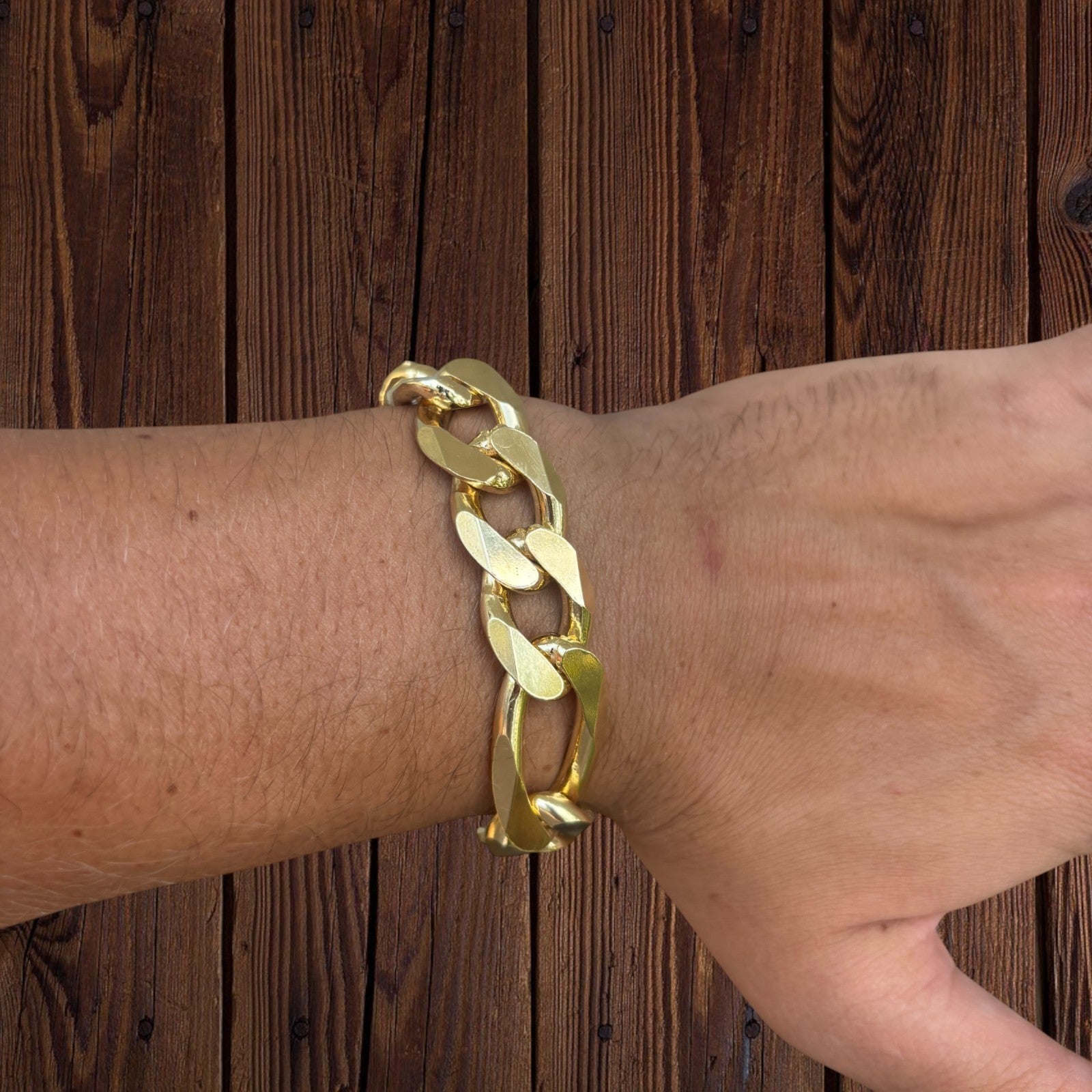 925 Sterling Silver 16mm Figaro Bracelet