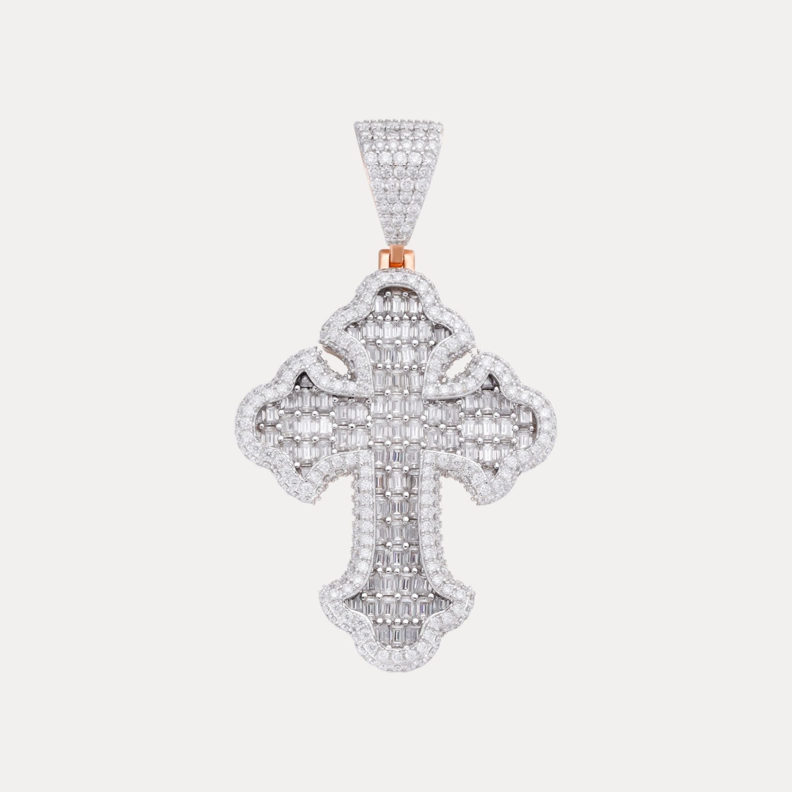 925 Sterling Silver Gothic Cross With Moissanite - Small