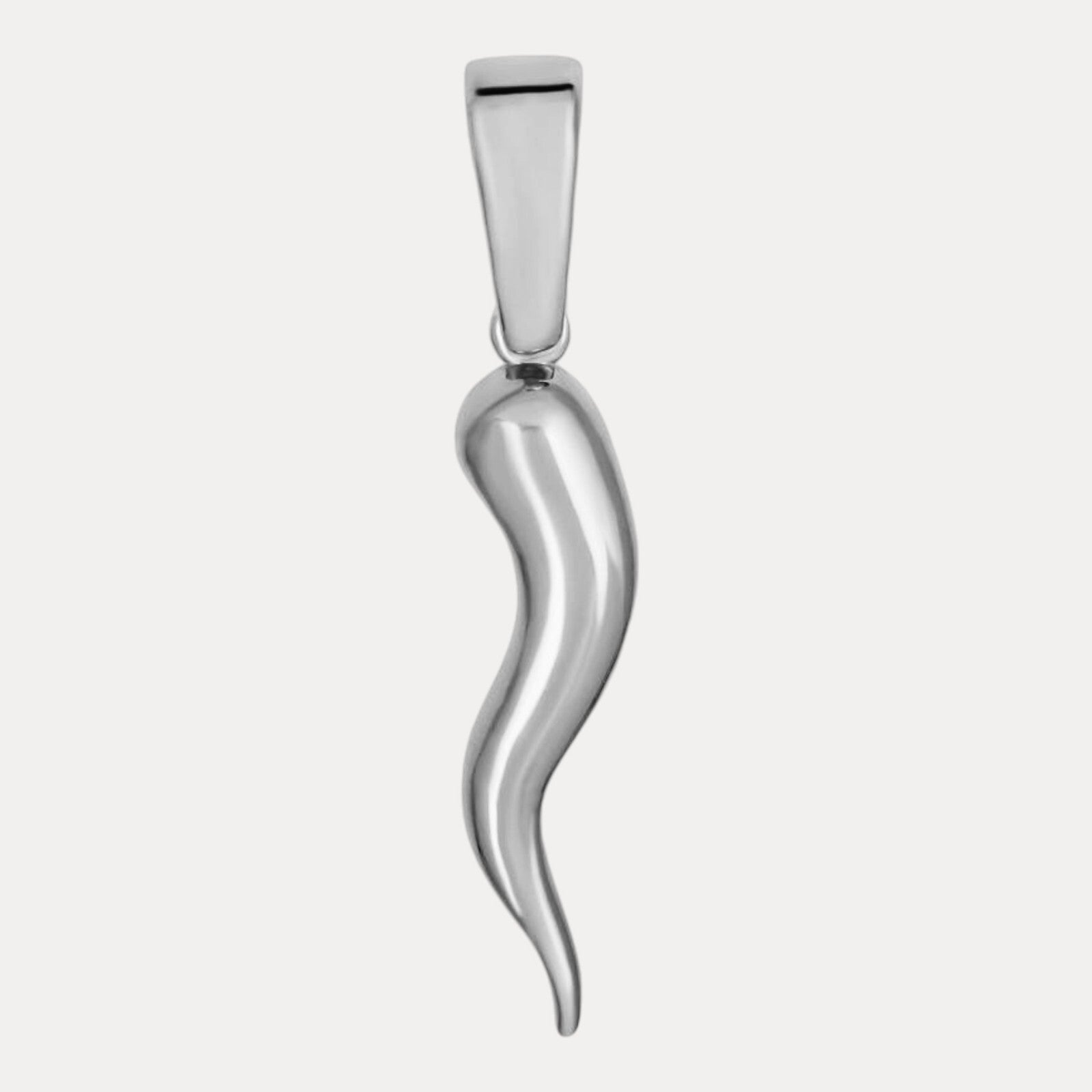 925 Sterling Silver Italian Horn Pendant