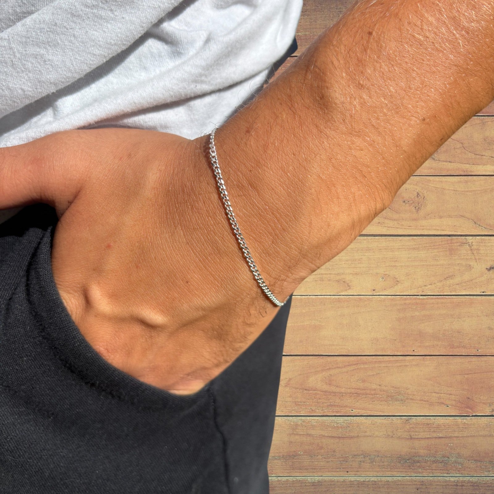 925 Sterling Silver 2mm Curb Bracelet