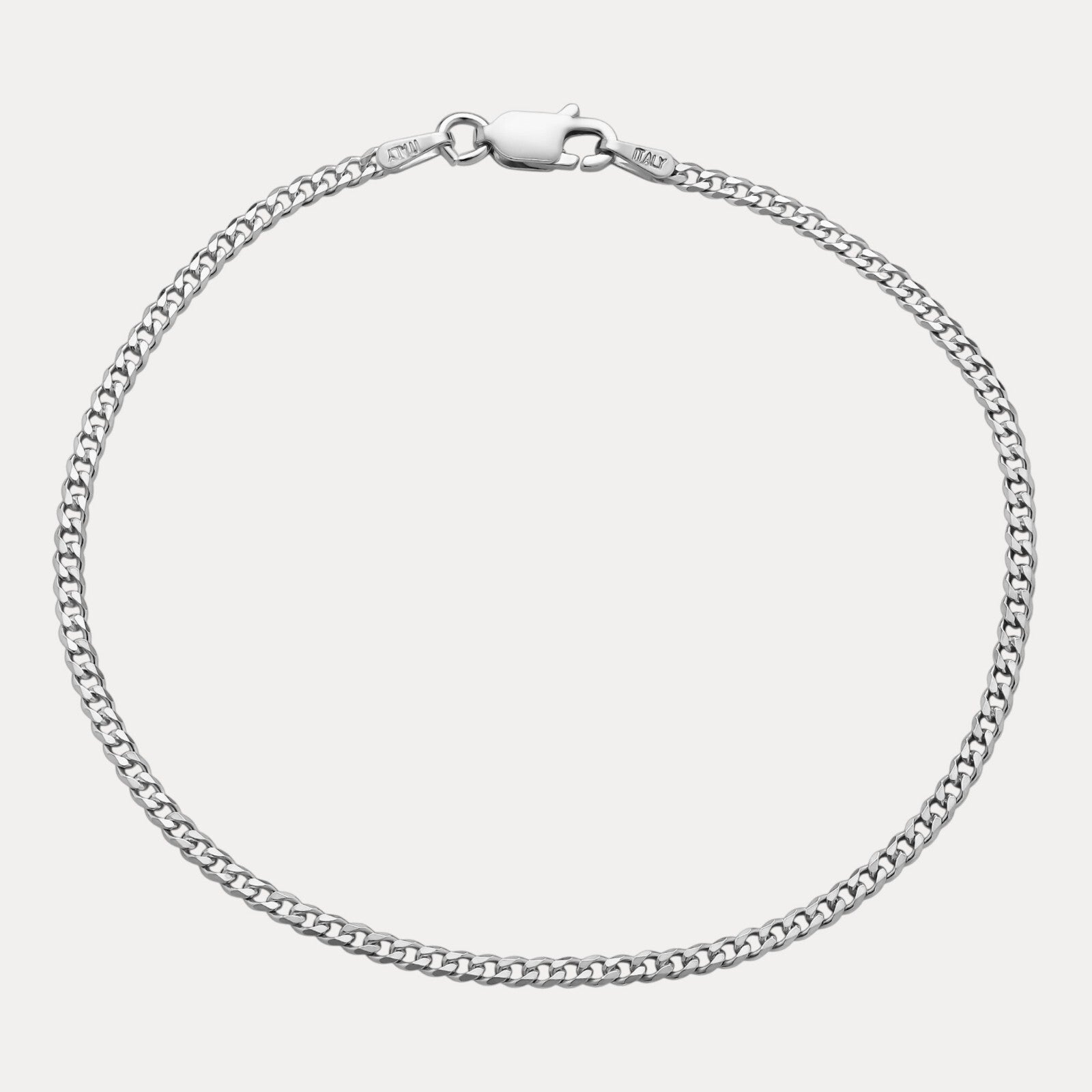 925 Sterling Silver 2mm Curb Bracelet