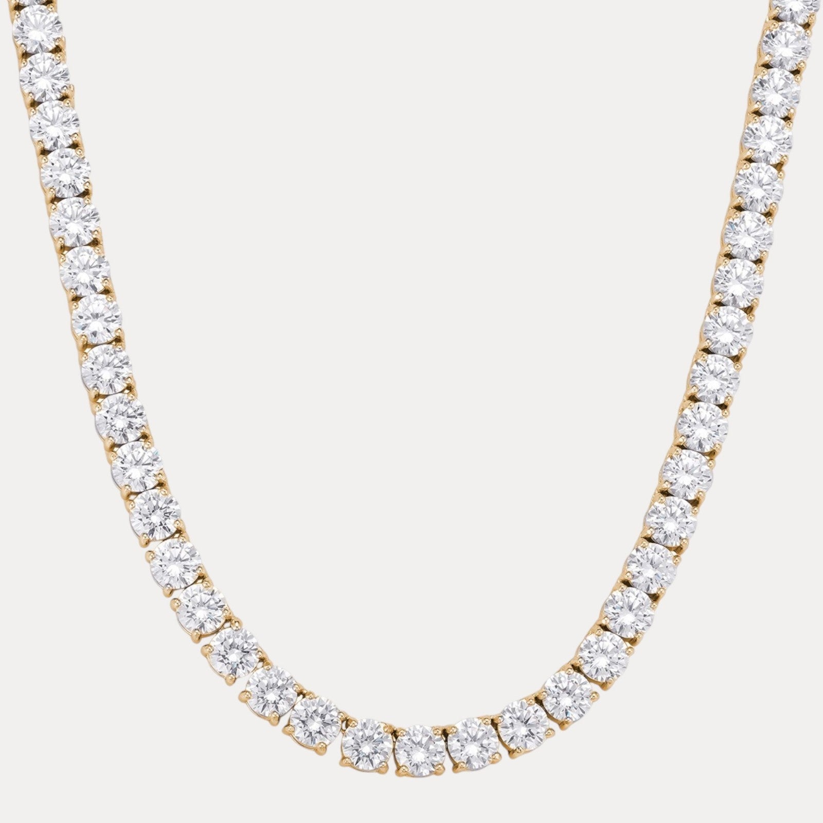 925 Sterling Silver 7mm Tennis Chain Necklace - CZ Or Moissanite