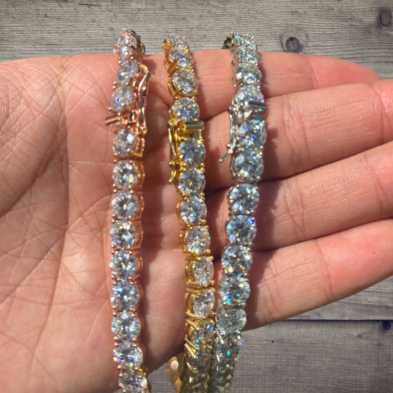 925 Sterling Silver 7mm Tennis Chain Necklace - CZ Or Moissanite