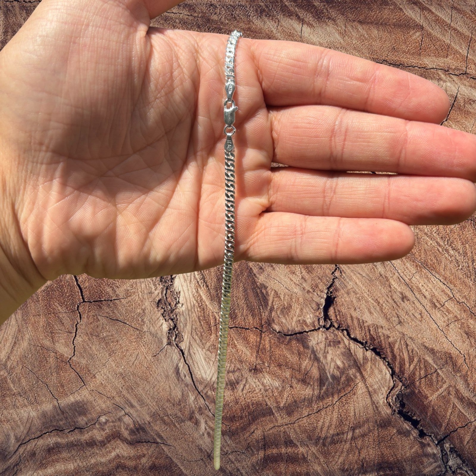 925 Sterling Silver 3.5mm Dollar Chain Necklace