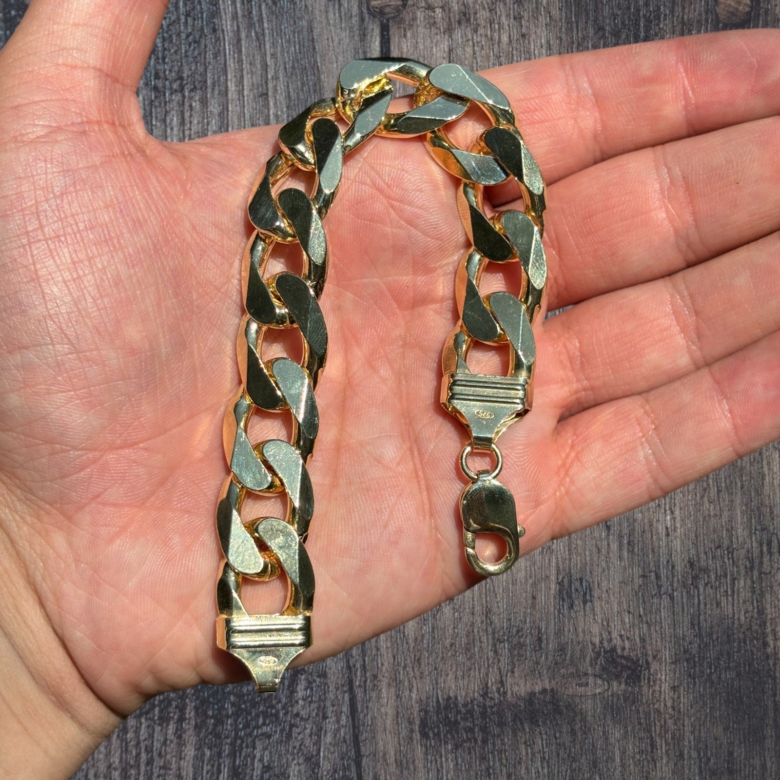 925 Sterling Silver 16mm Curb Bracelet