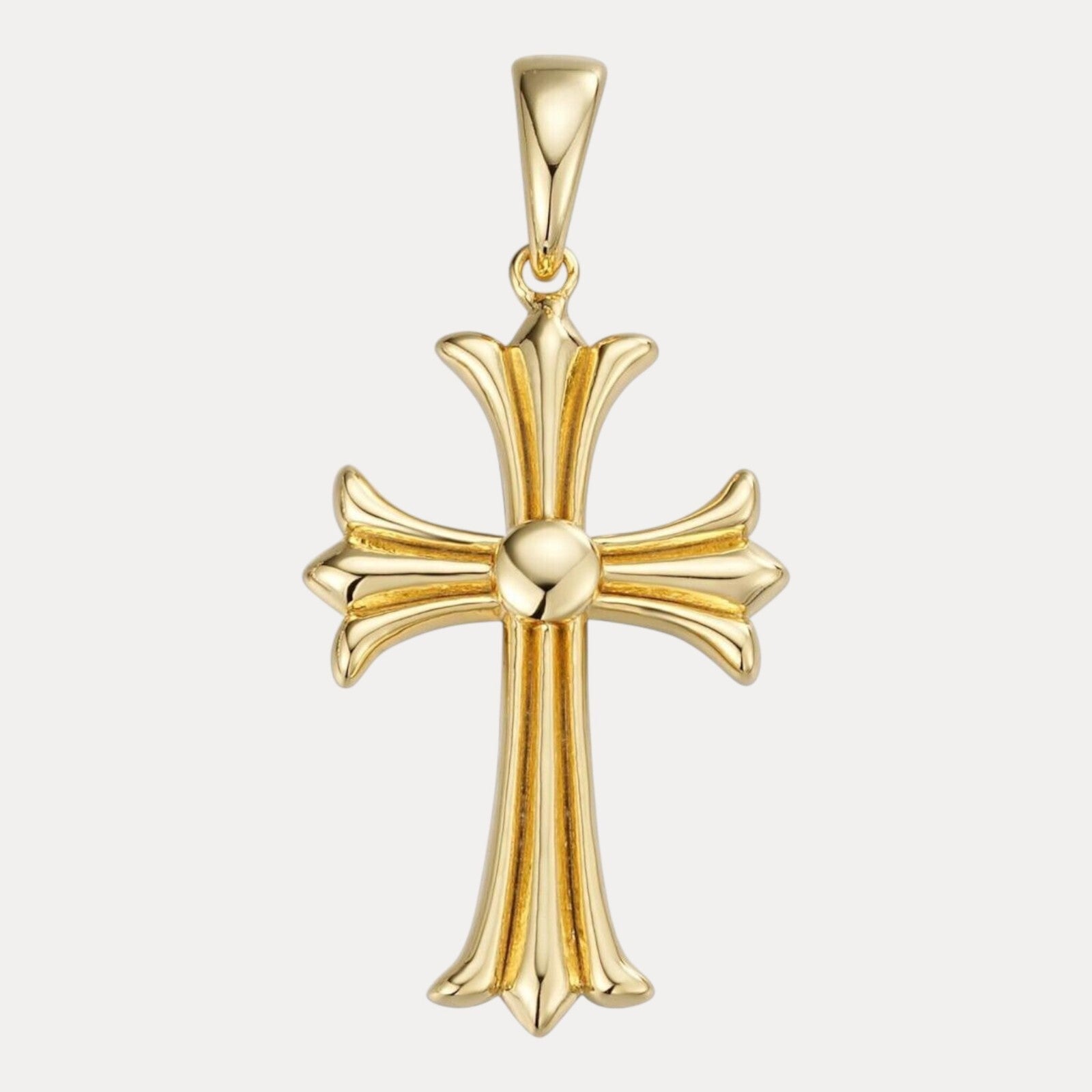 925 Sterling Silver Cross Hearts Pendant - Large