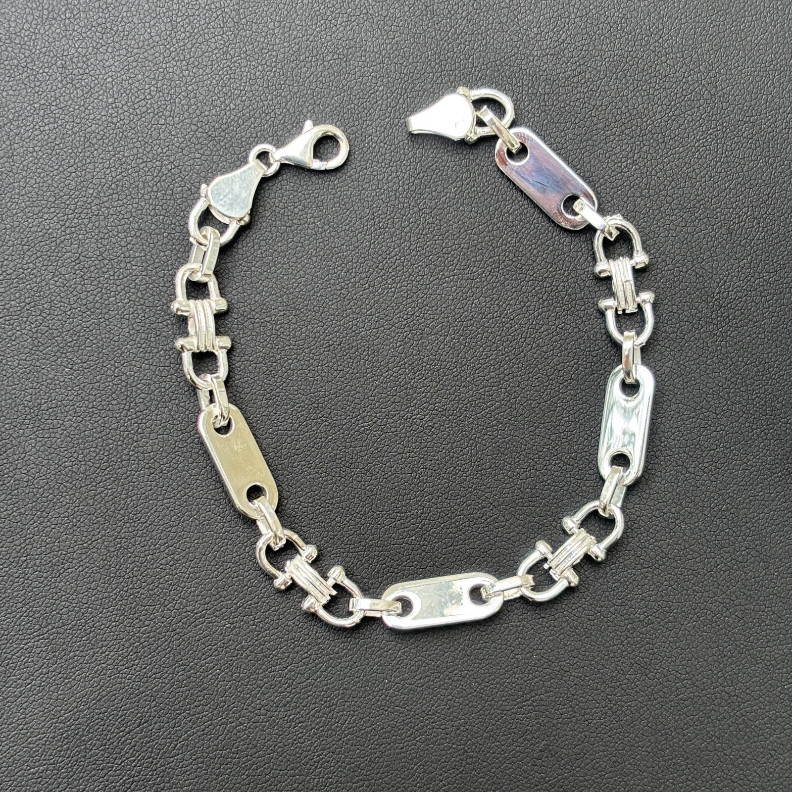 925 Sterling Silver 7.5mm Custom Ferragamo Link Bracelet