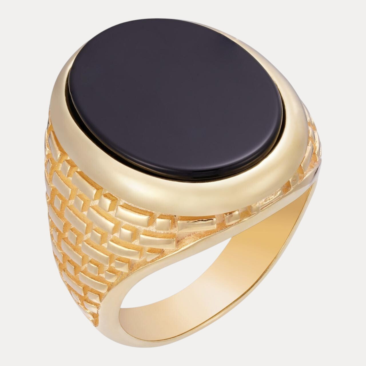 925 Sterling Silver Classic Black Onyx Gemstone Ring