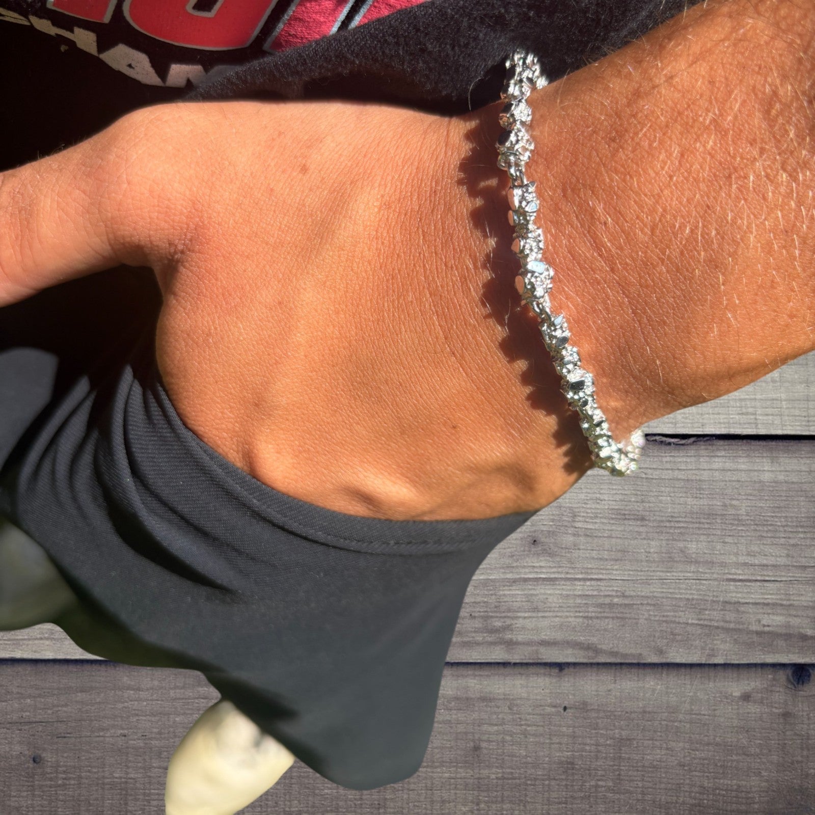 925 Sterling Silver 5mm Nugget Bracelet