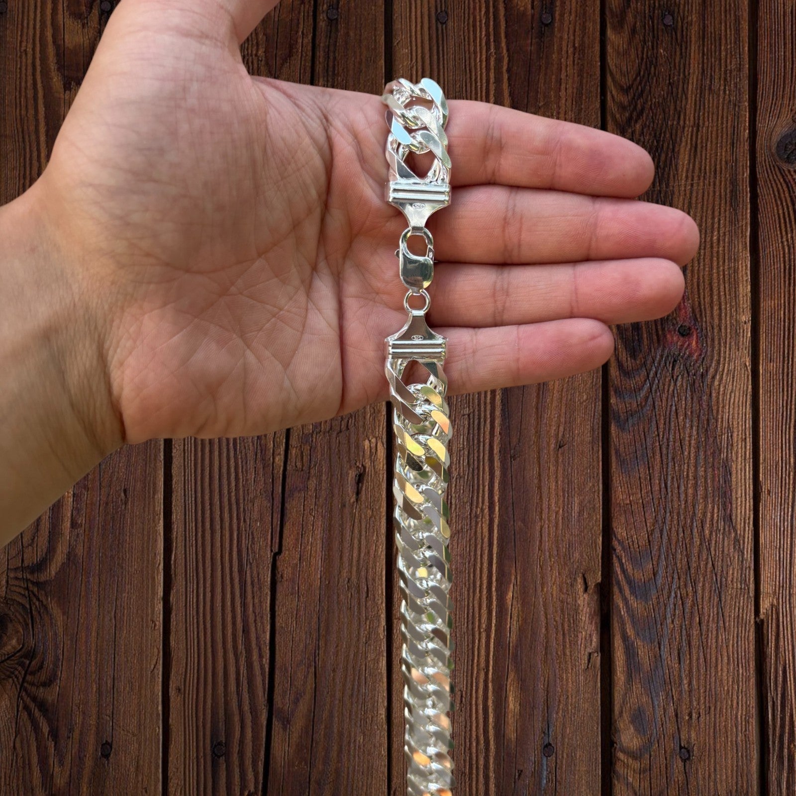 925 Sterling Silver 16mm Double Curb Chain Necklace