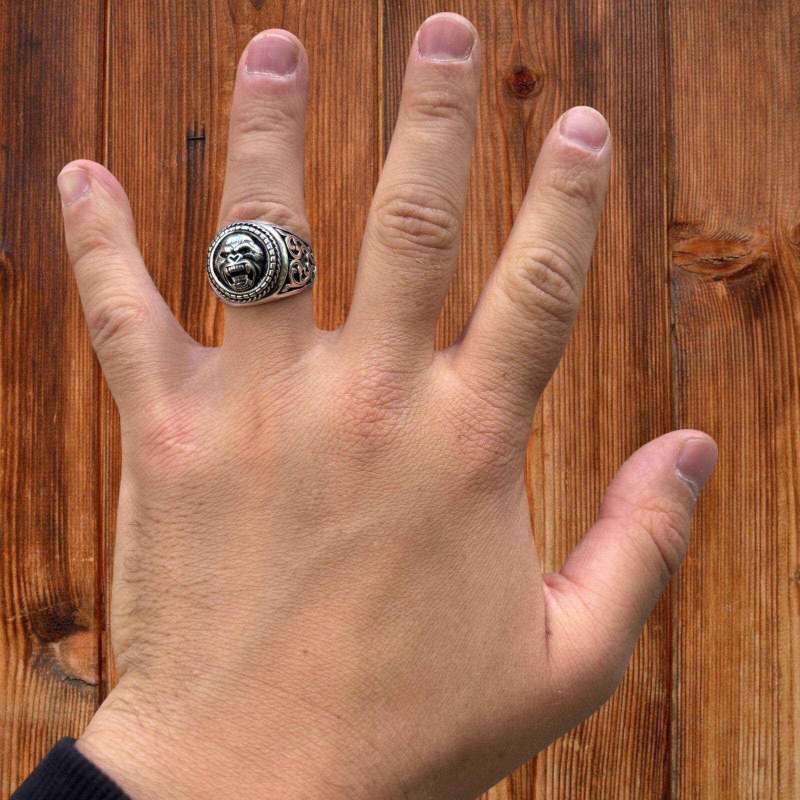 925 Sterling Silver Gorilla Ring