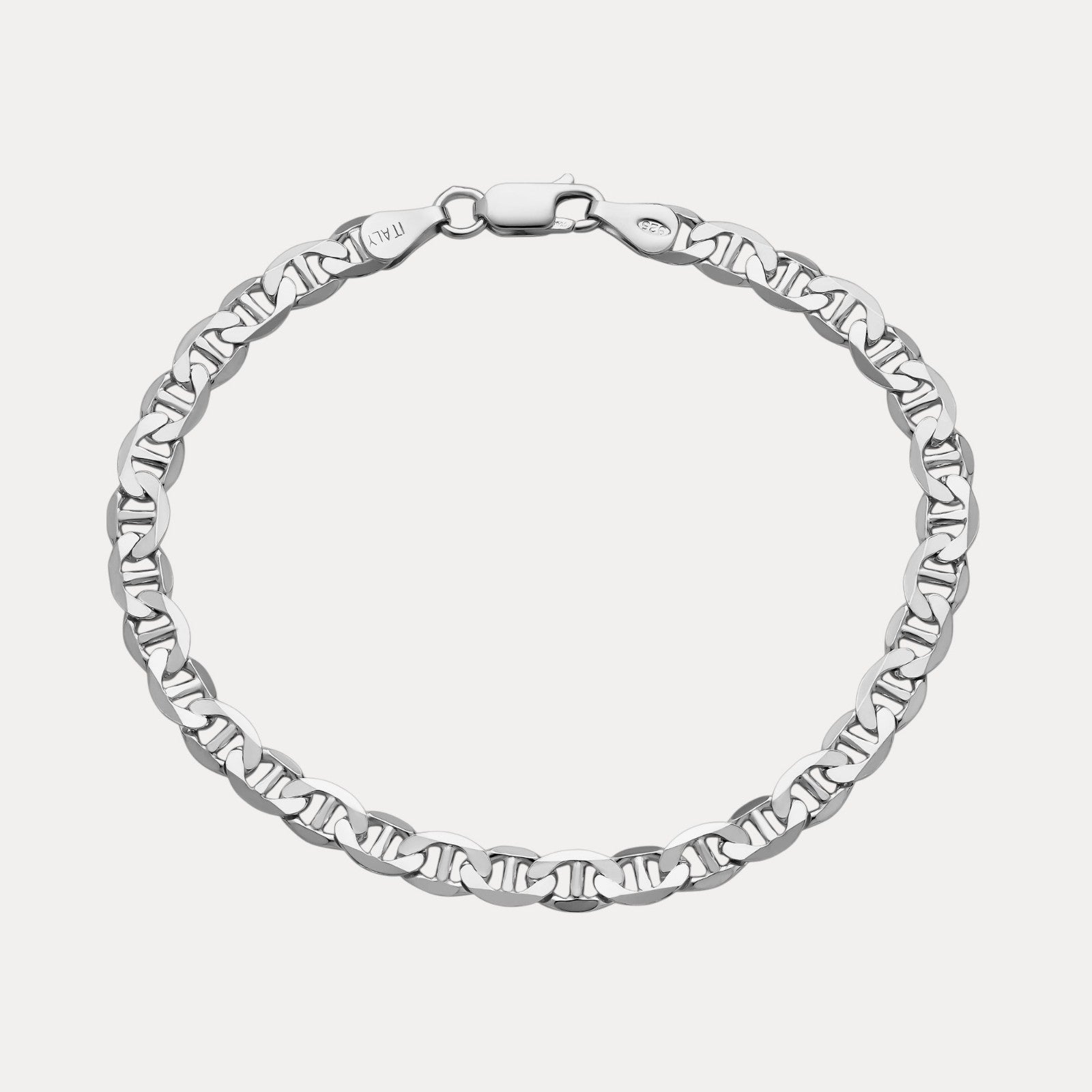 925 Sterling Silver 5mm Mariner Bracelet