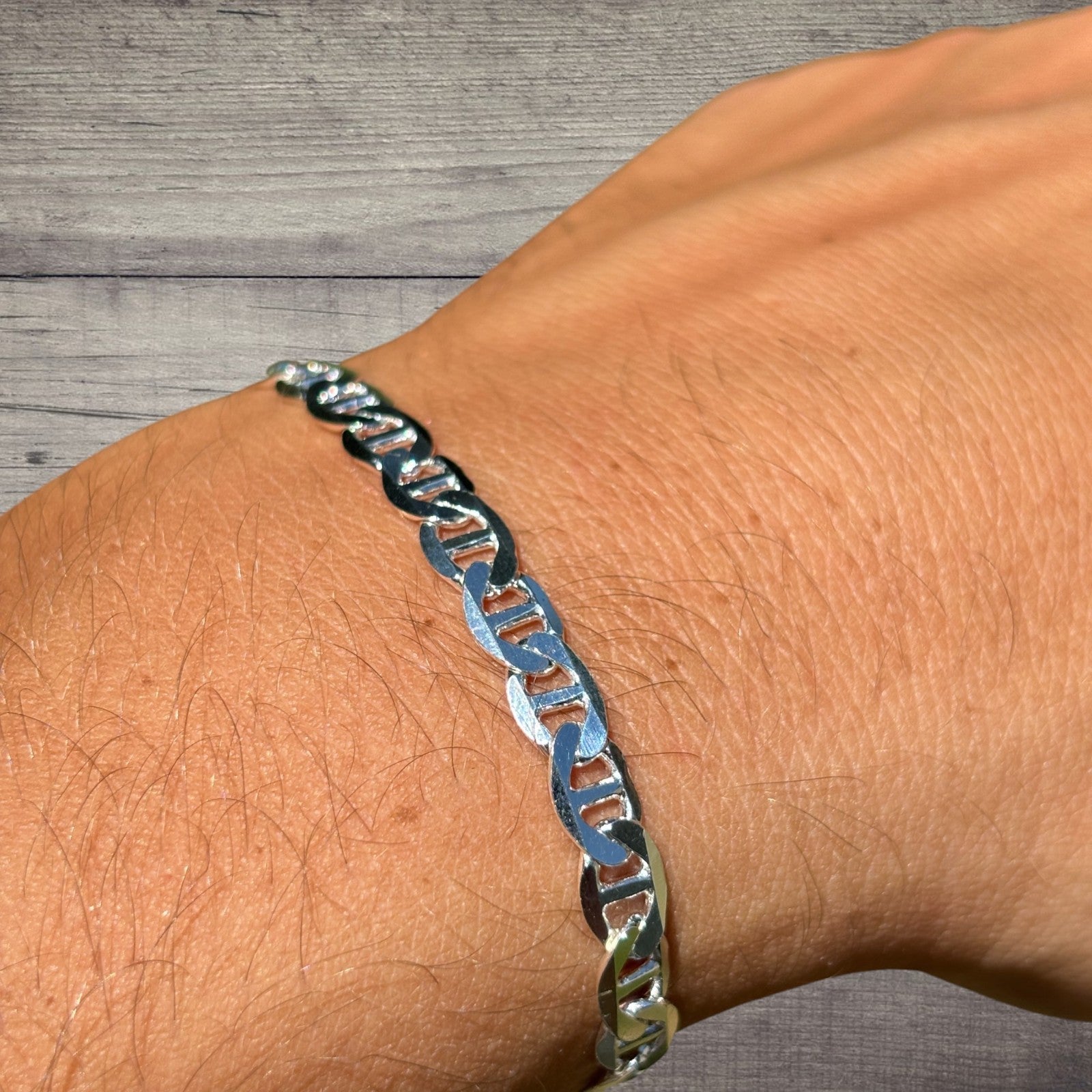 925 Sterling Silver 5mm Mariner Bracelet