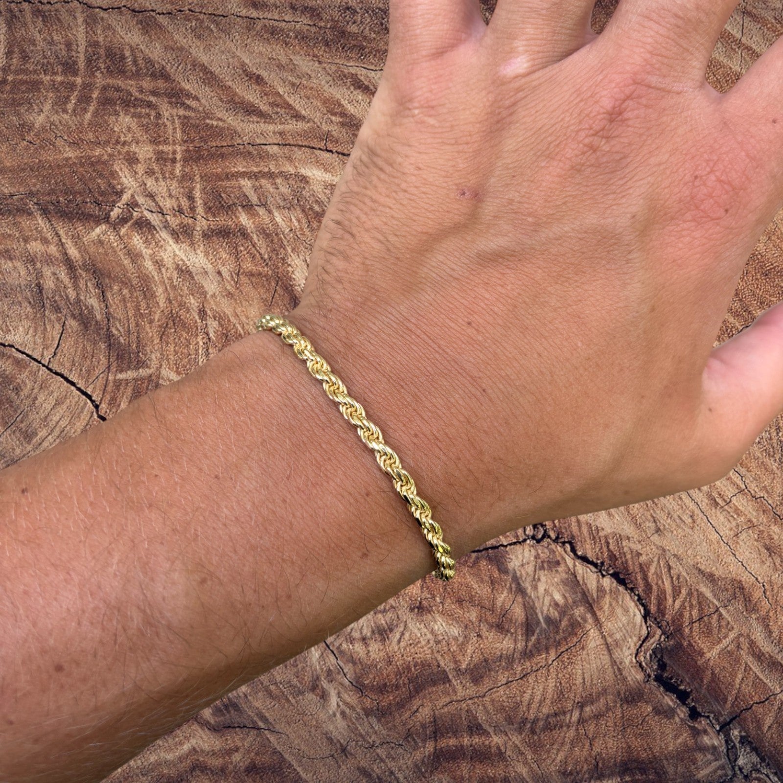 925 Sterling Silver 4mm Diamond Cut Rope Bracelet