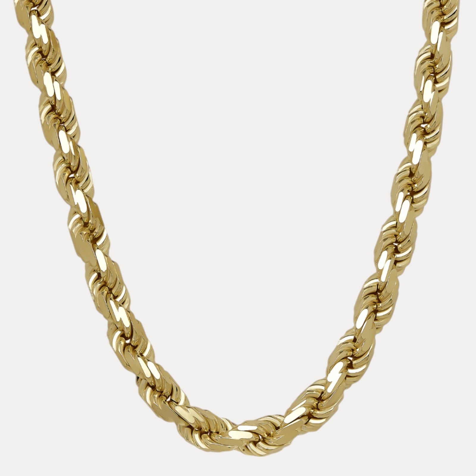 925 Sterling Silver 12.5mm Diamond Cut Rope Chain Necklace