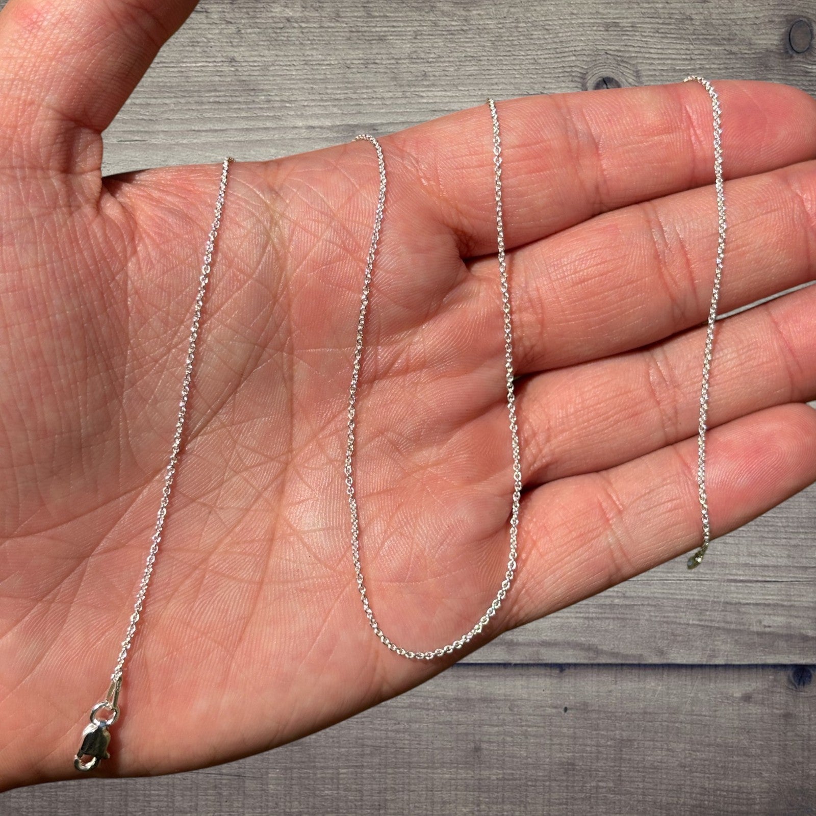 925 Sterling Silver 1mm Cable Chain Necklace