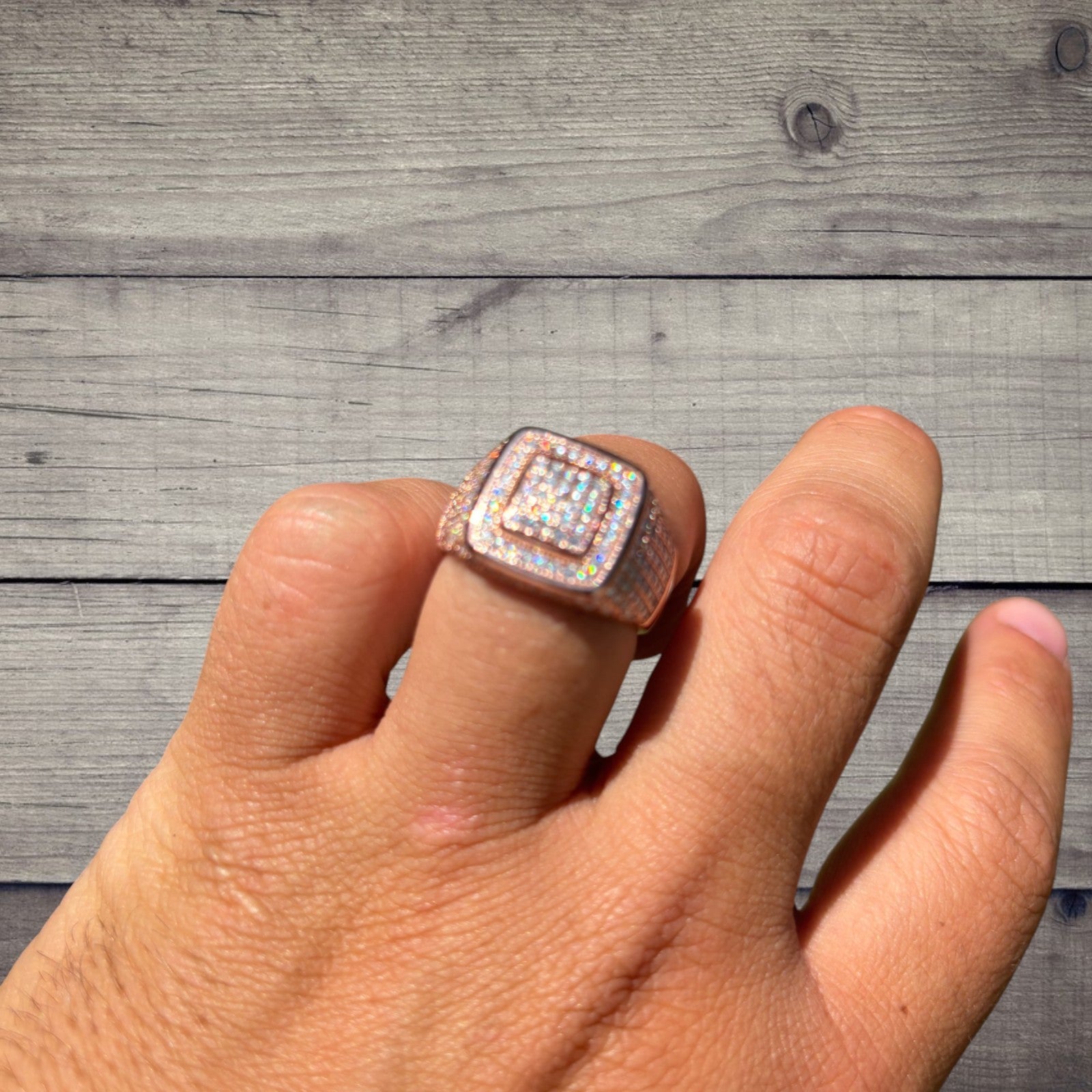 925 Sterling Silver Moissanite Square Ring