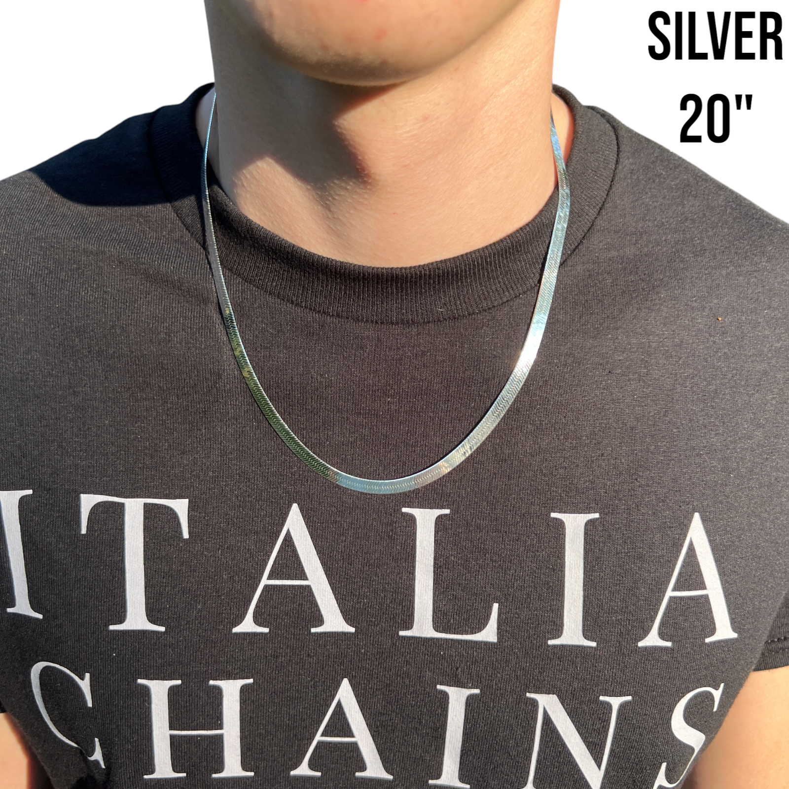 925 Sterling Silver 6mm Herringbone Chain Necklace