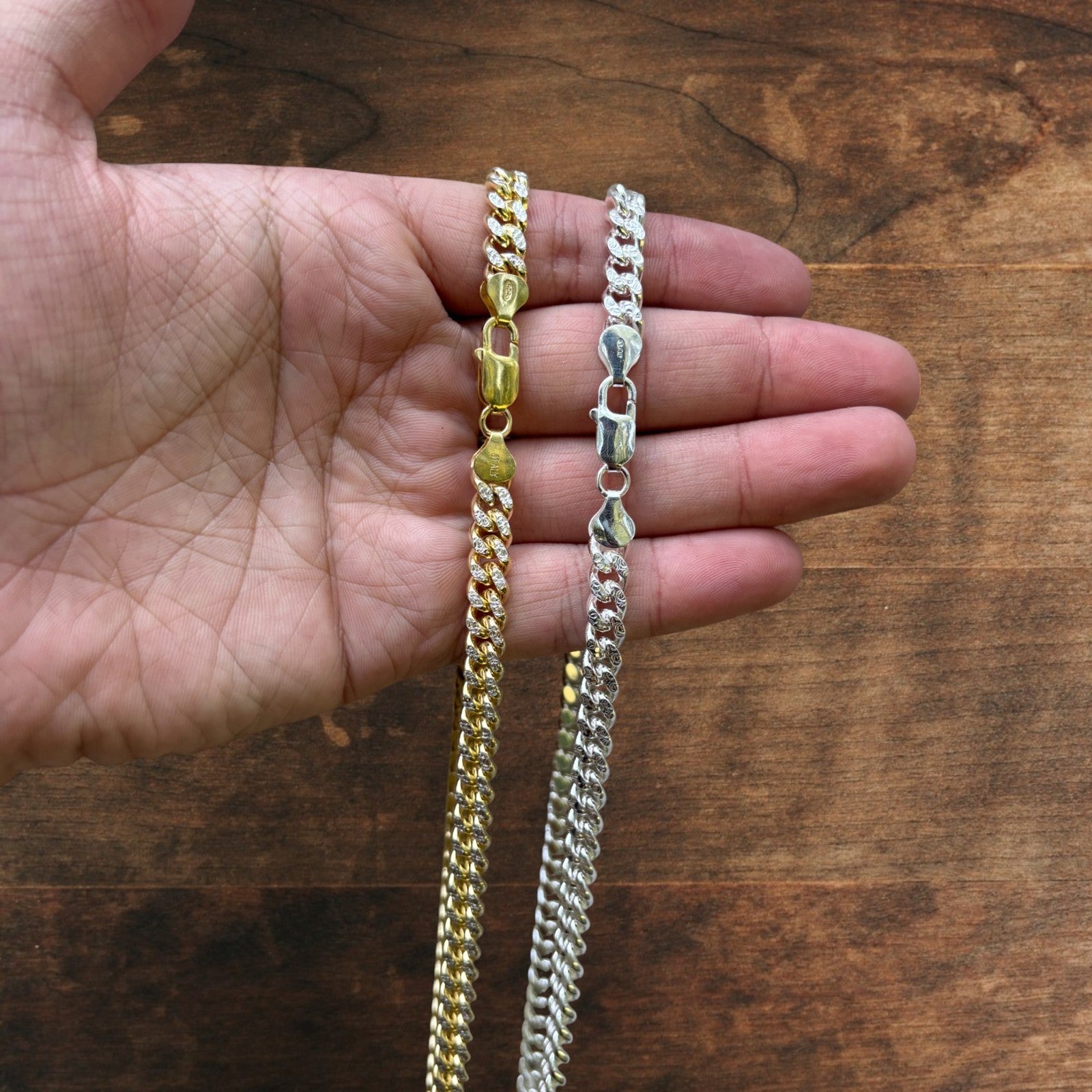 925 Sterling Silver 7mm Diamond Cut Miami Cuban Chain Necklace