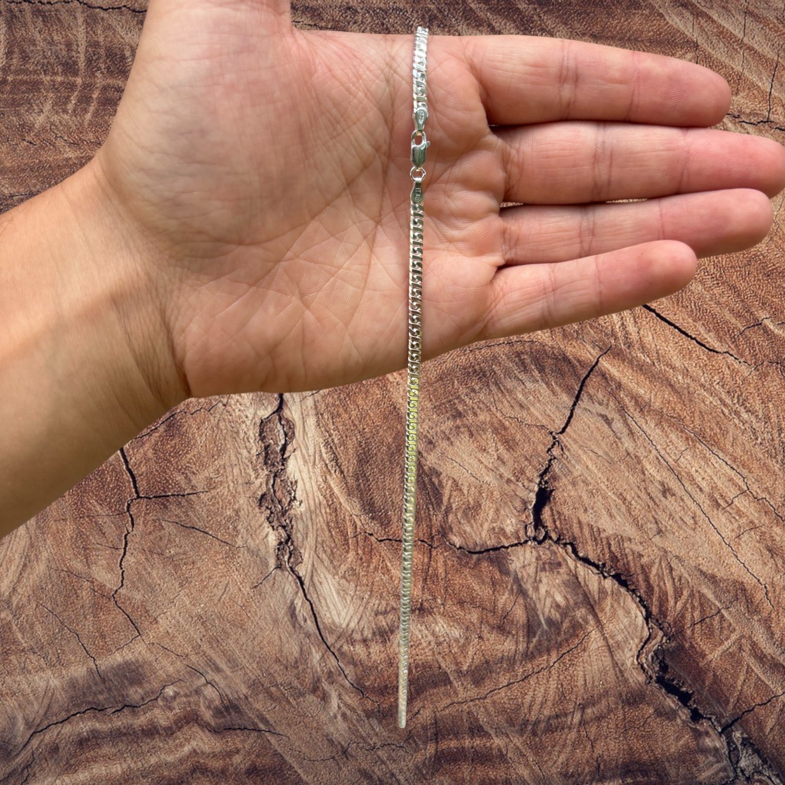 925 Sterling Silver 3.5mm Dollar Chain Necklace